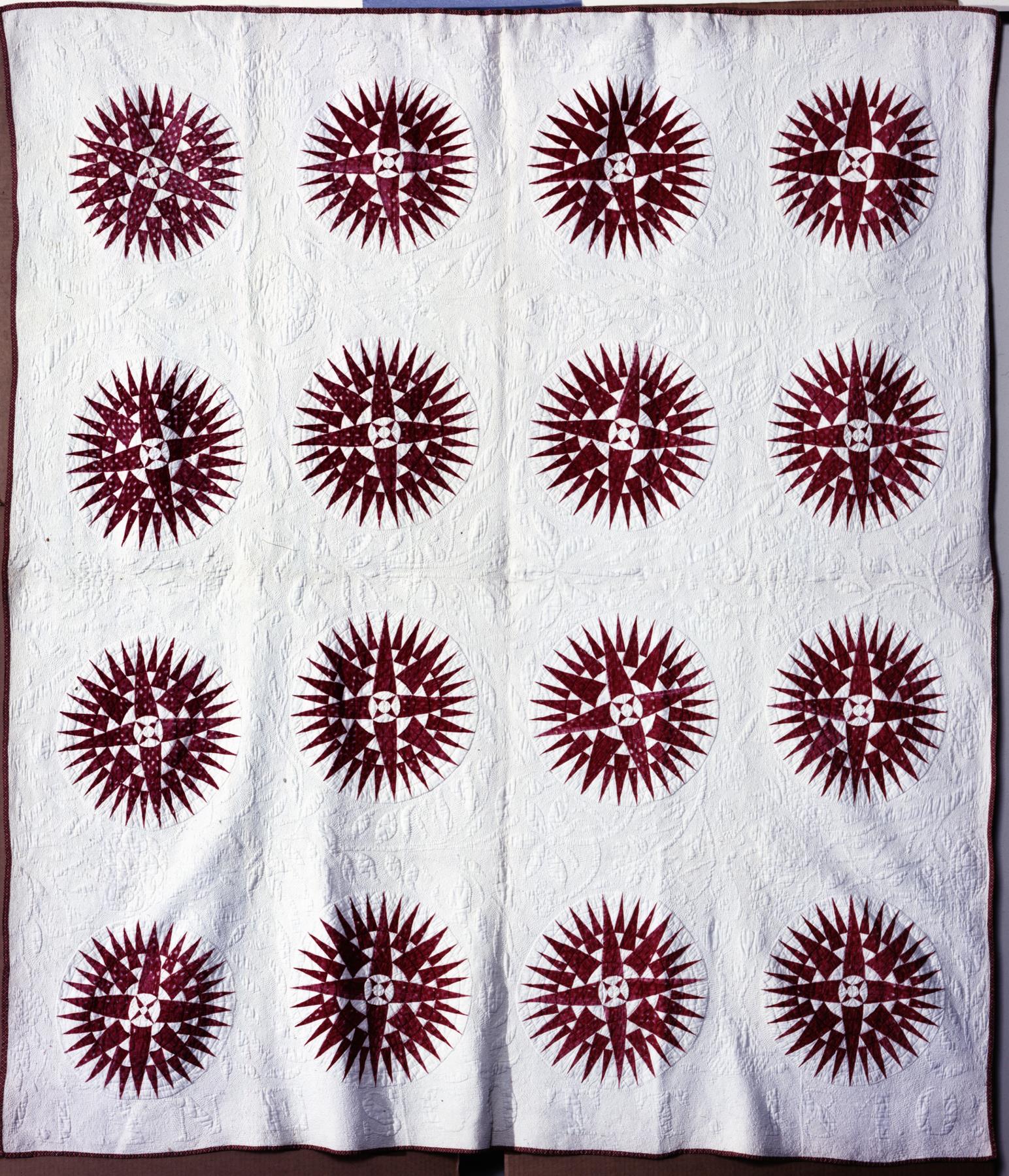 Image of Pieced applique quilt, 1840