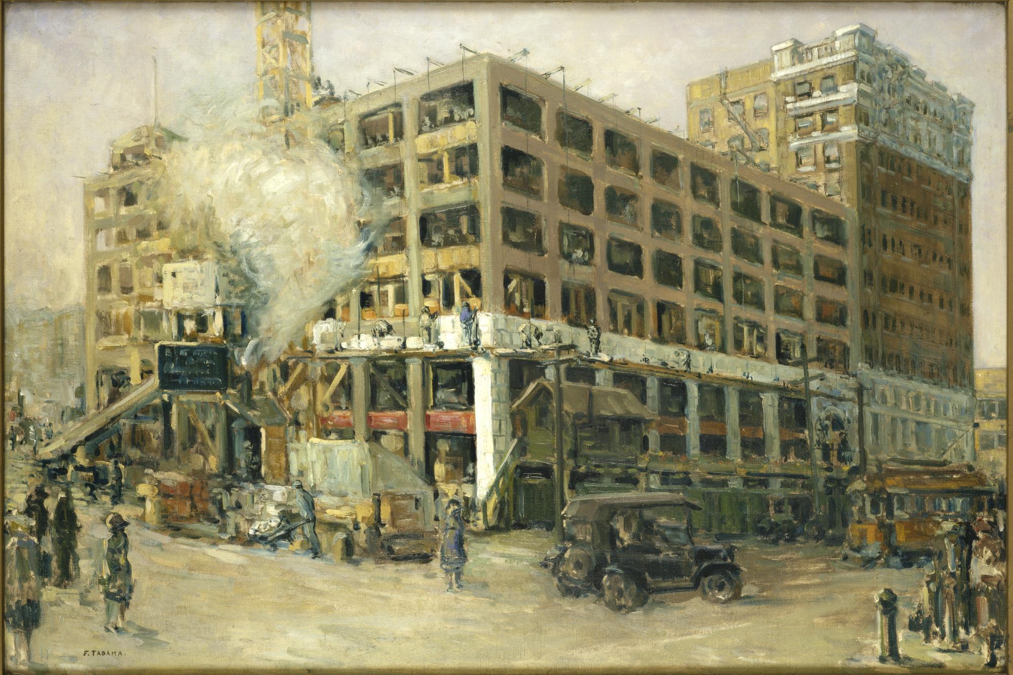 Image of Painting of construction of the White-Henry-Stuart building by Fokko Tadama, 1914