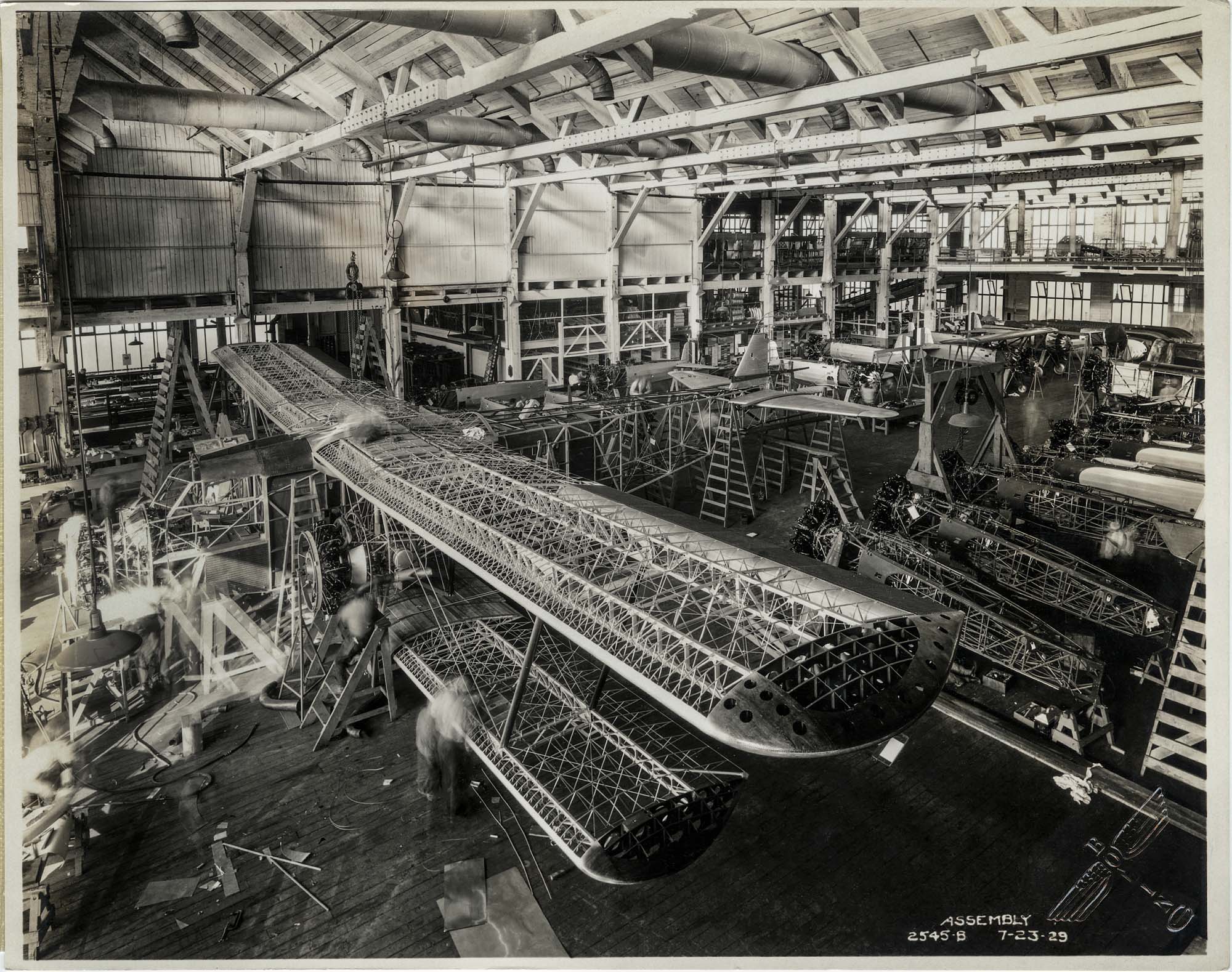 Image of Airplane assembly at Boeing Airplane Company plant, July 23, 1929
