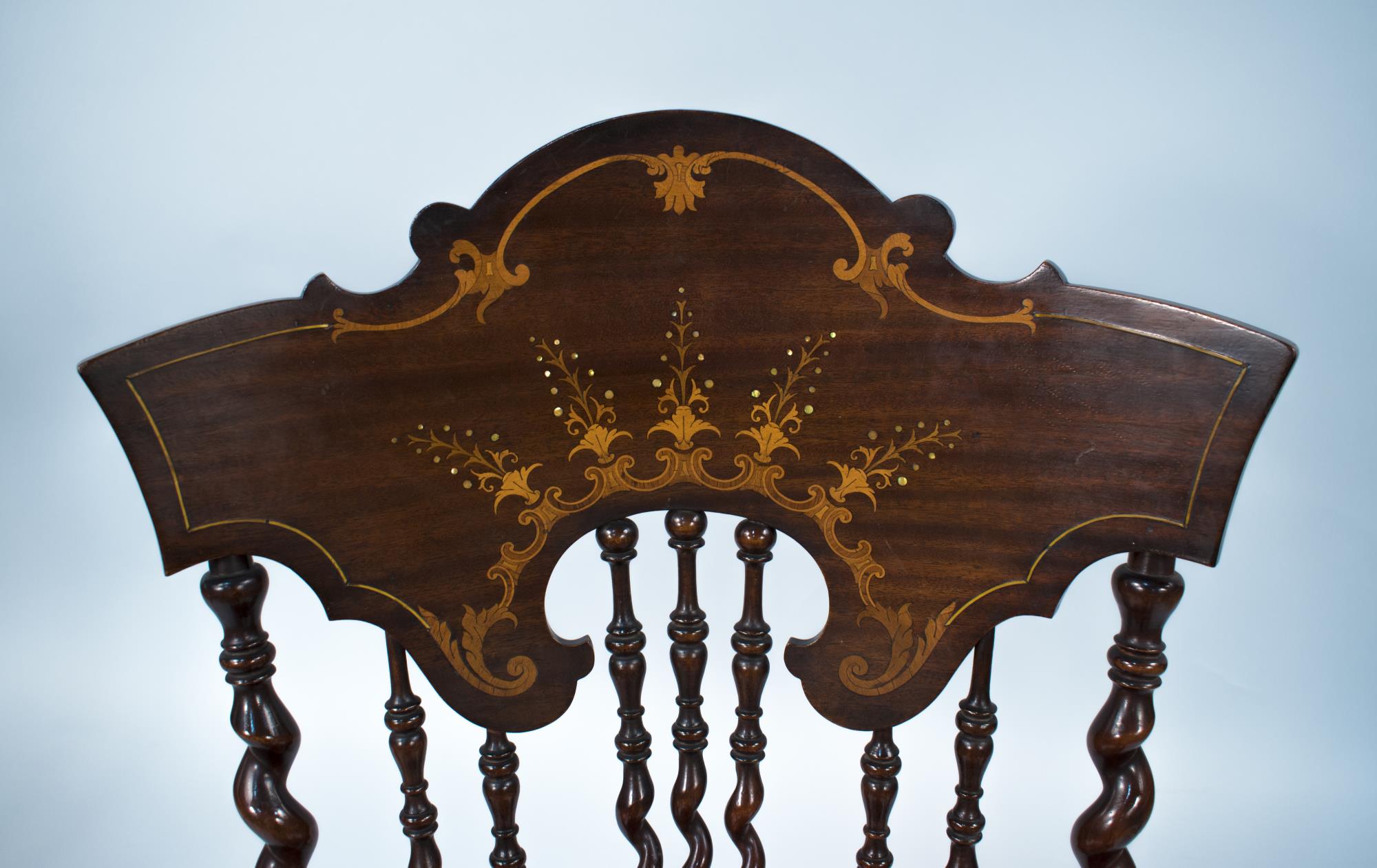 Image of Mahogany rocking chair from Standard Furniture Co. in Seattle, 1890
