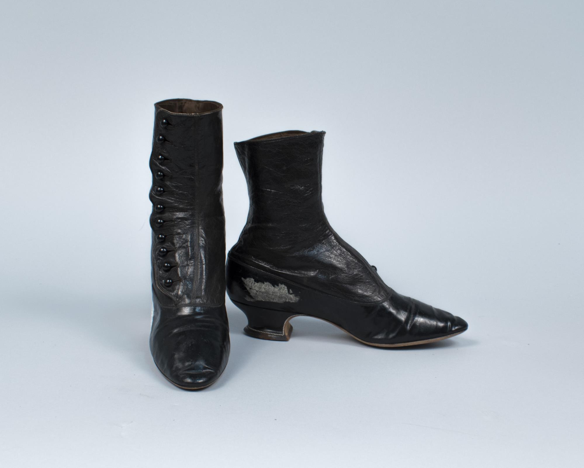 Image of Pair of black kid leather boots, 1890