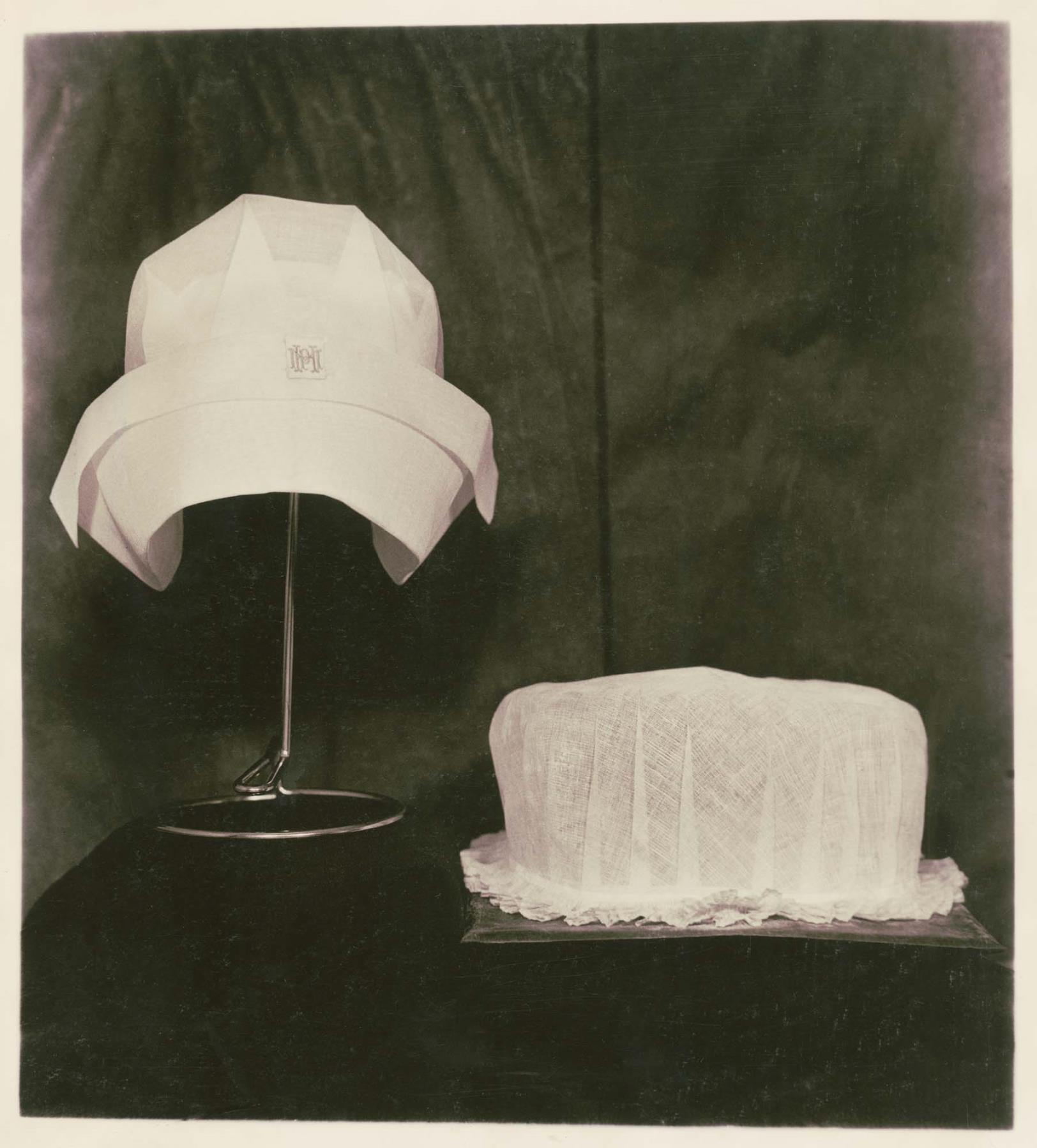 Image of Nursing caps used at Minor Private Hospital before and during World War I, circa 1918