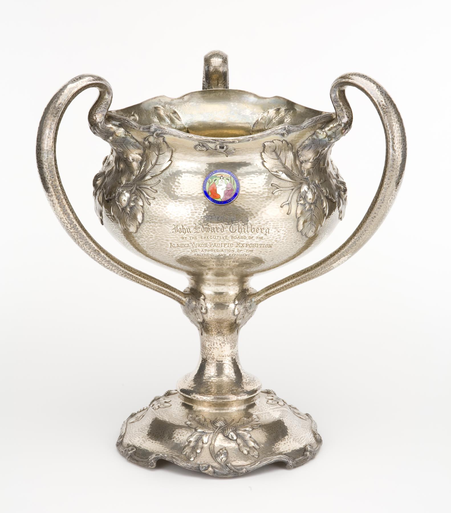 Image of Loving cup presented to John E. Chilberg, president of the Alaska-Yukon-Pacific Exposition (AYPE) in 1909