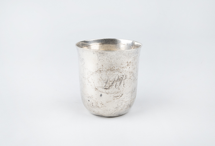 Image of Silver cup engraved with the name 