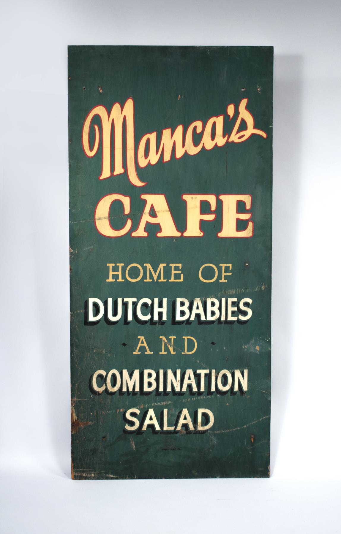 Image of Sign from Manca's Café in Seattle, ca. 1900