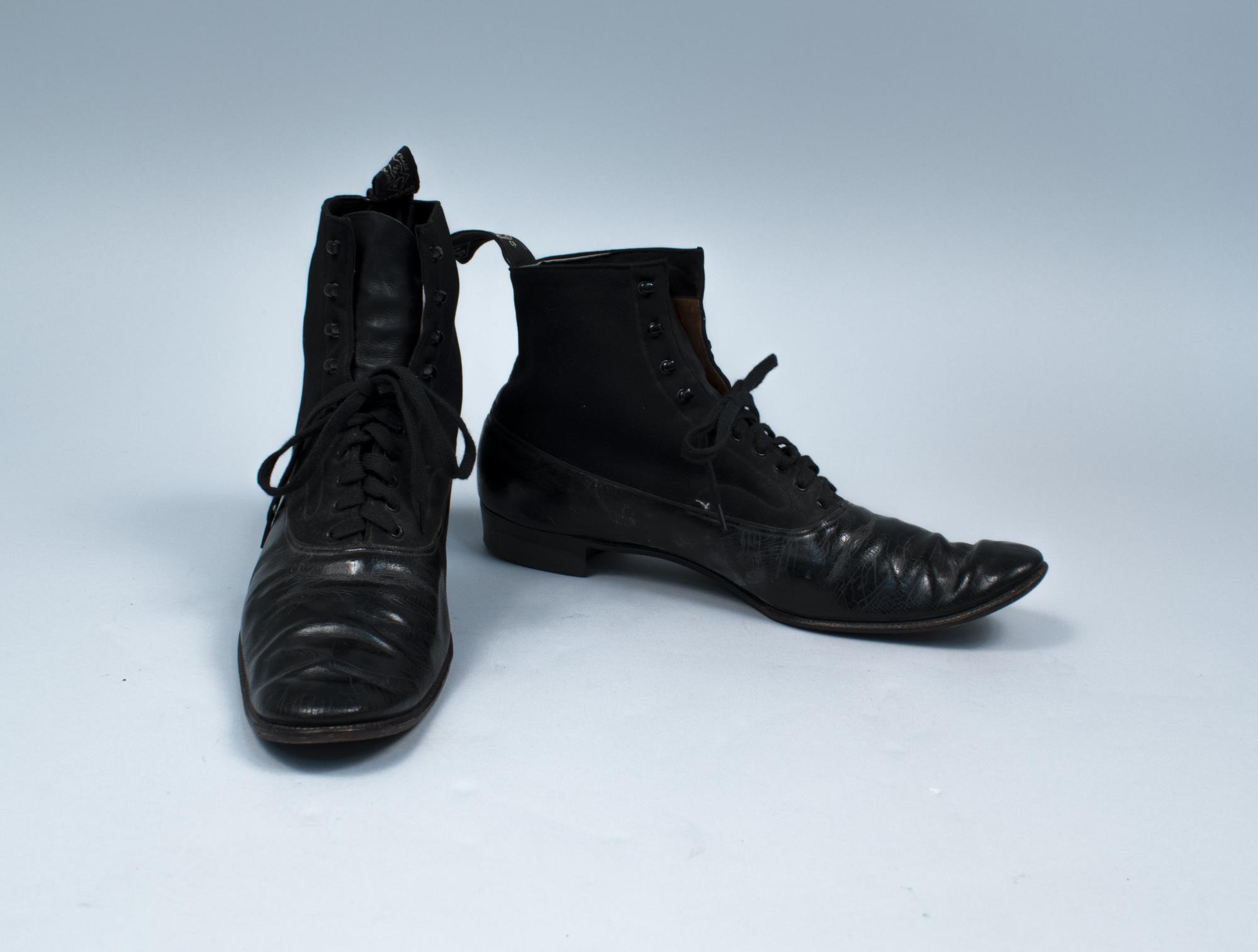 Image of Black boot top shoes, ca. 1880s-1920s