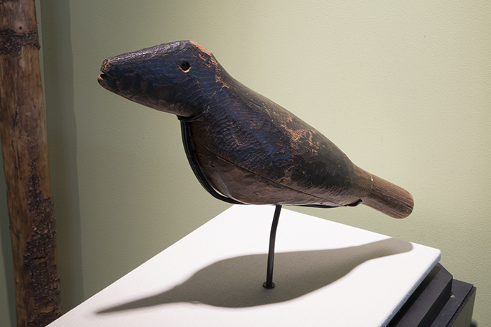 Image of Wooden rattle in the shape of a bird, Lummi, ca. 1900