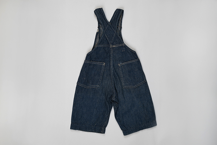 Image of Denim “crawler” overalls made by the Black Manufacturing Company, 1910