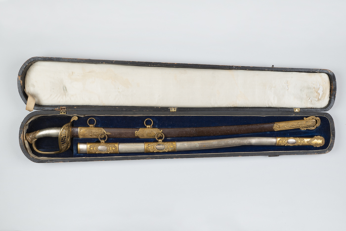 Image of Sword in case with extra scabbard, 1863