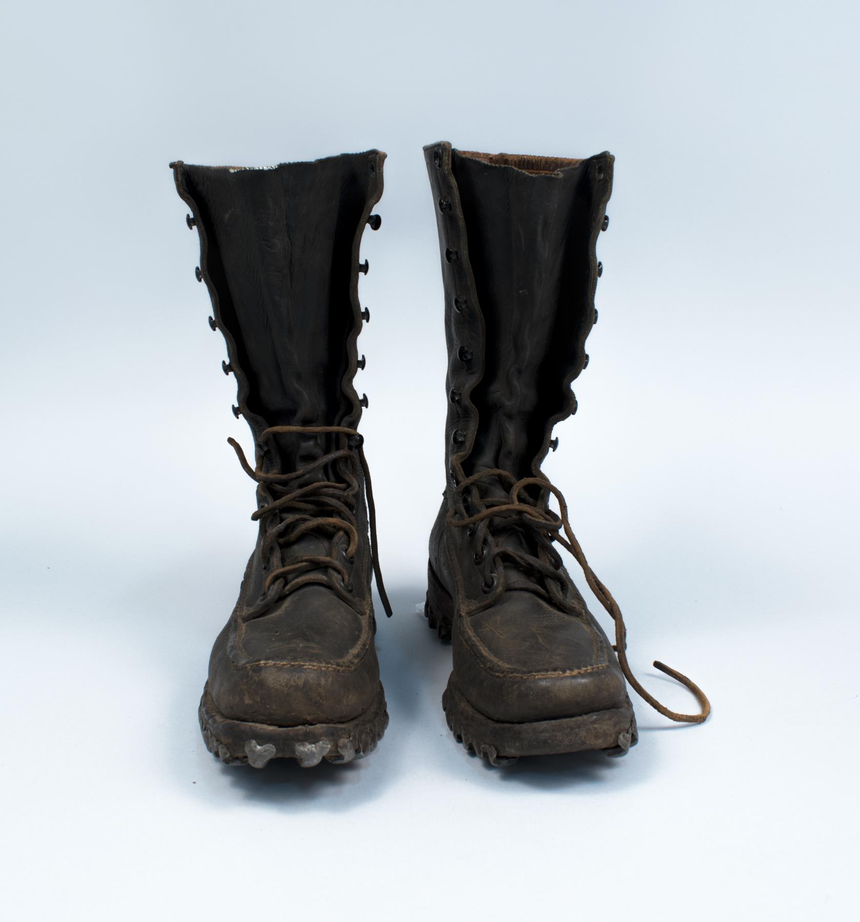 Image of Hiking boots, used by Paul Harper in the Cascades, ca. 1900