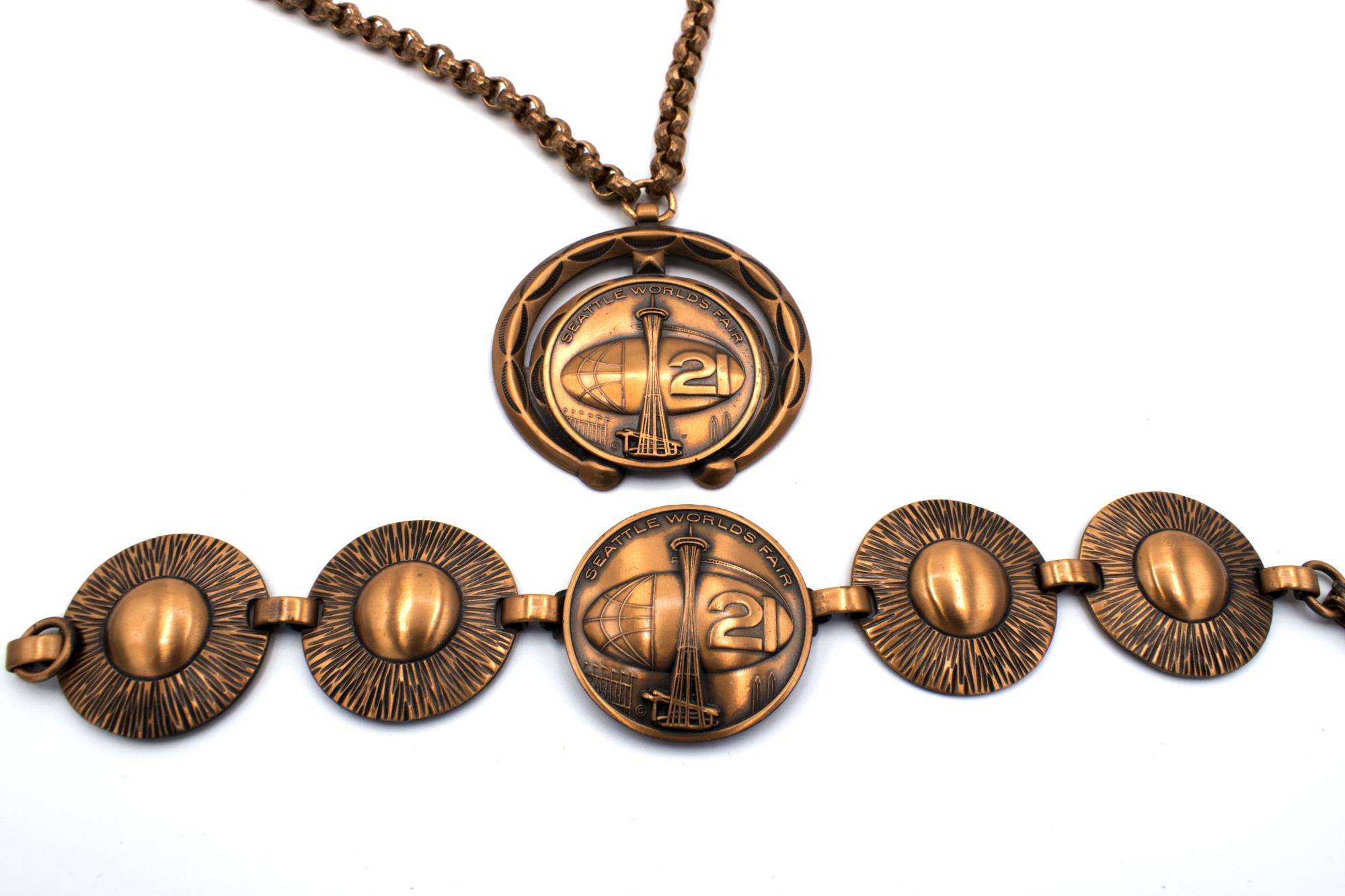 Image of Century 21 Seattle World's Fair copper bracelet, 1962