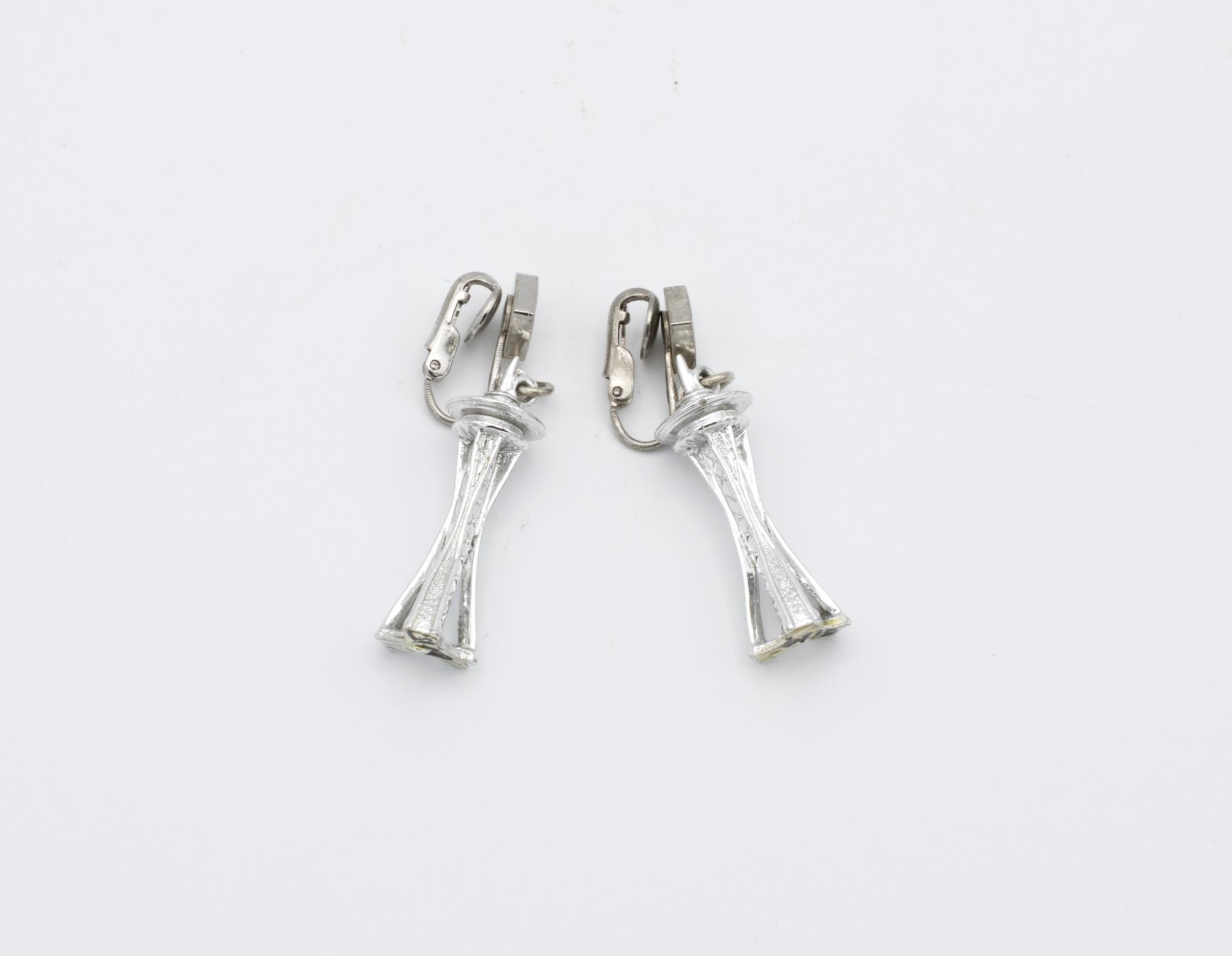 Image of Space Needle earrings, Century 21 Seattle World's Fair, 1962