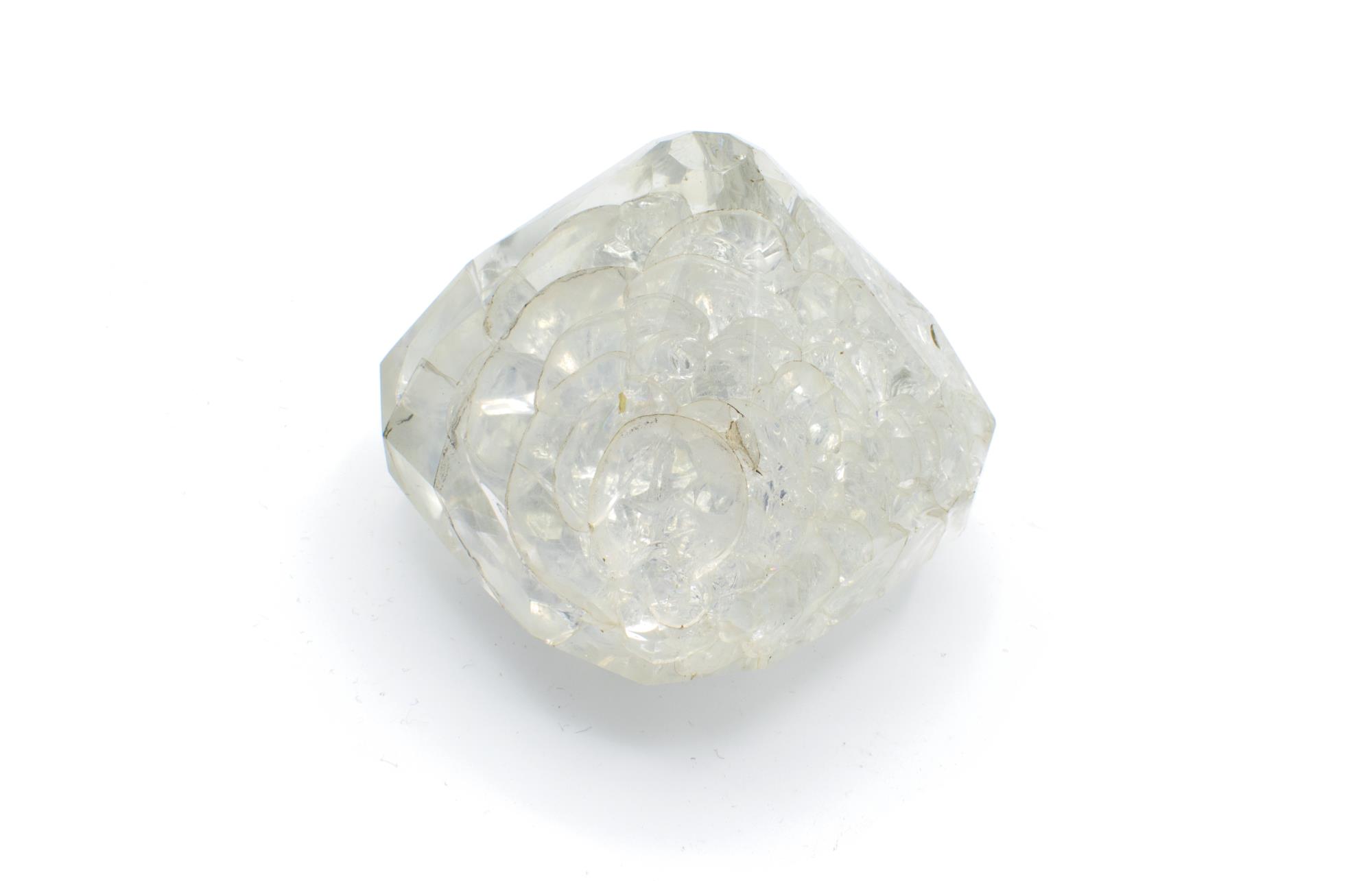 Image of Glass crystal paperweight in the shape of a pyramid from the Frye Opera House, 1889