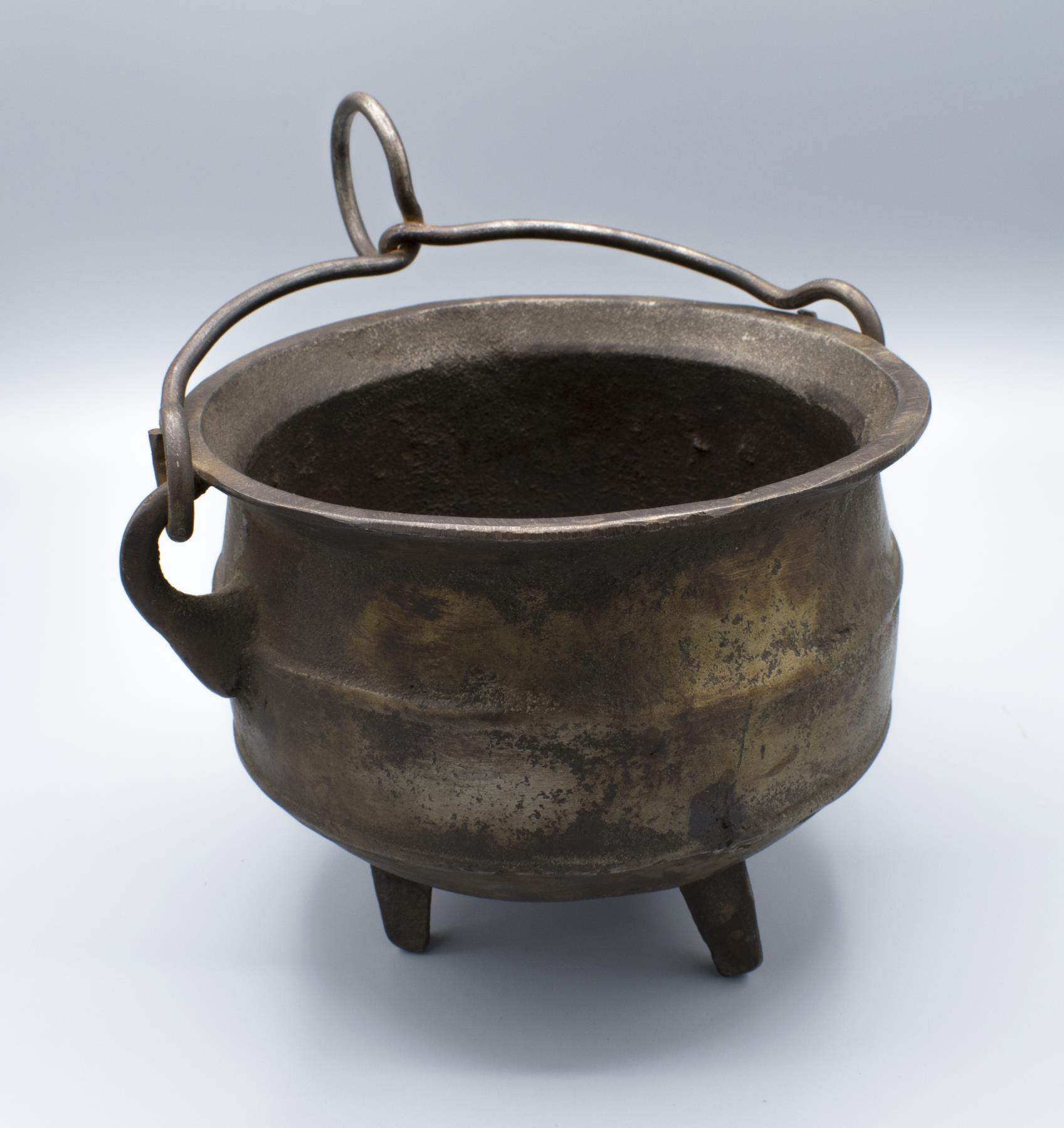 Image of Three-legged pot with handle, ca. 1850s