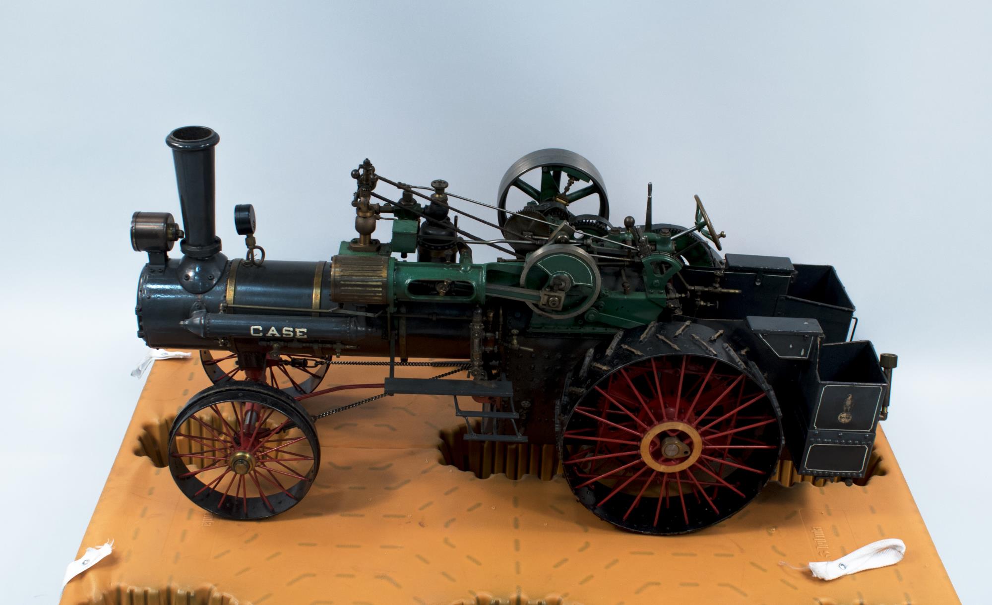 Image of J. I. Case Threshing Machine Co. steam tractor model, early 1900s