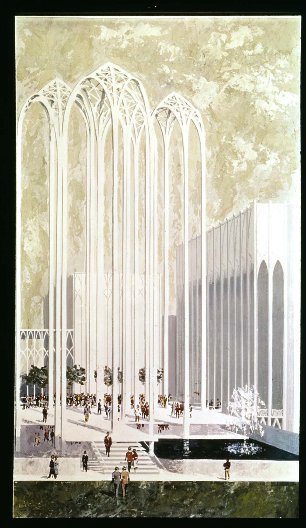 Image of Science Pavilion conceptual artwork, Seattle World's Fair, circa 1961