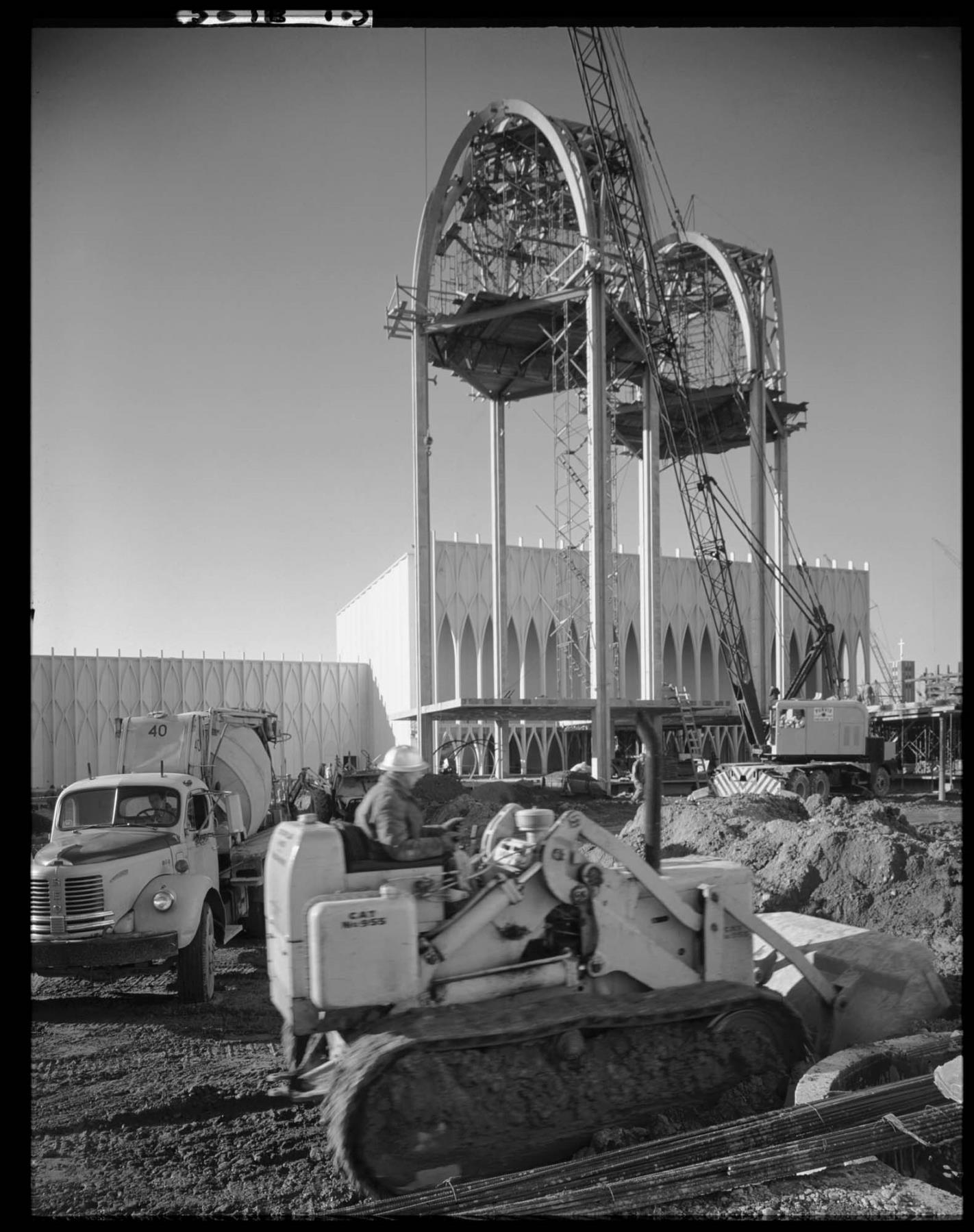 Image of Science Center under construction, Seattle World's Fair, circa 1961