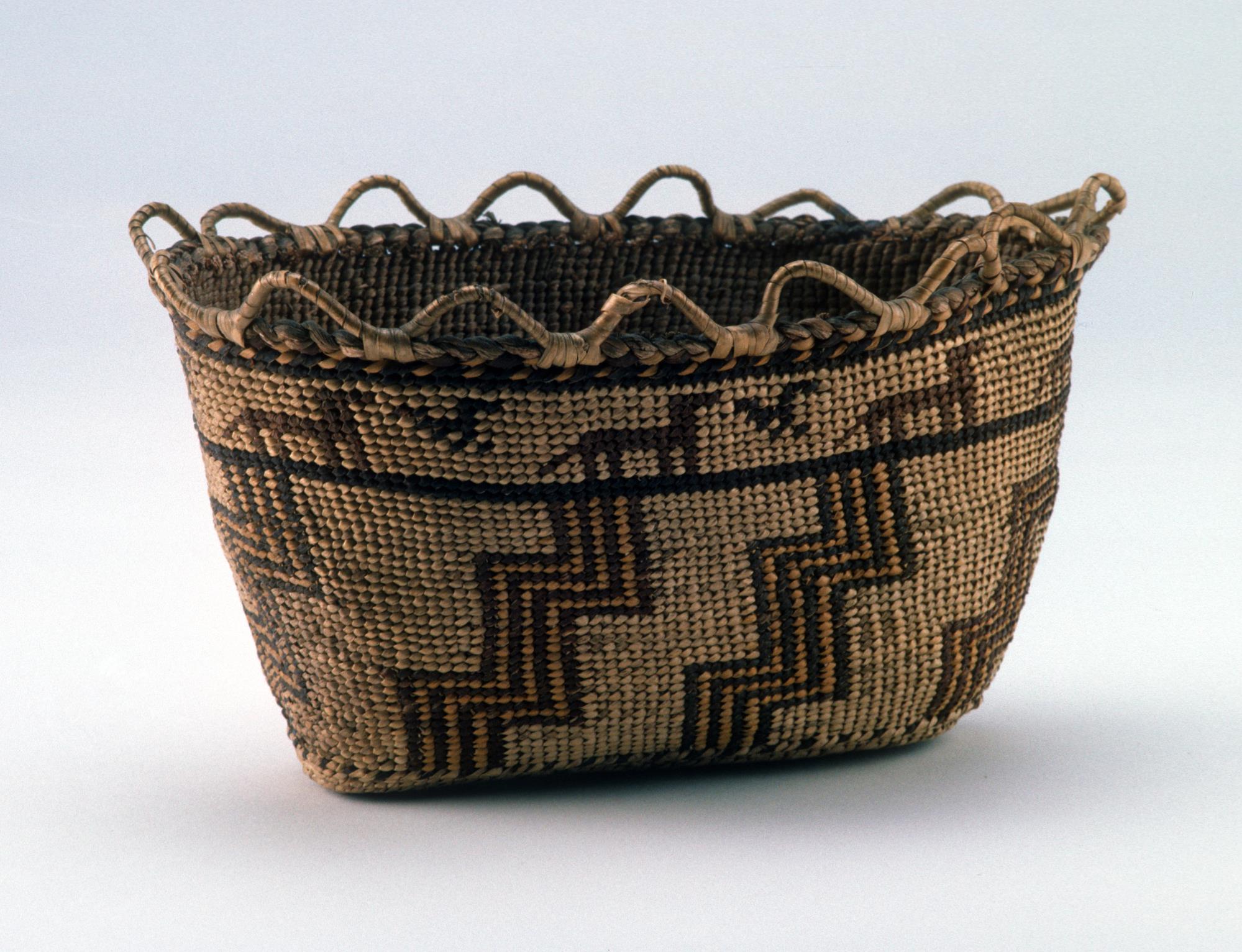 Image of Skokomish twined basket, ca. 1900