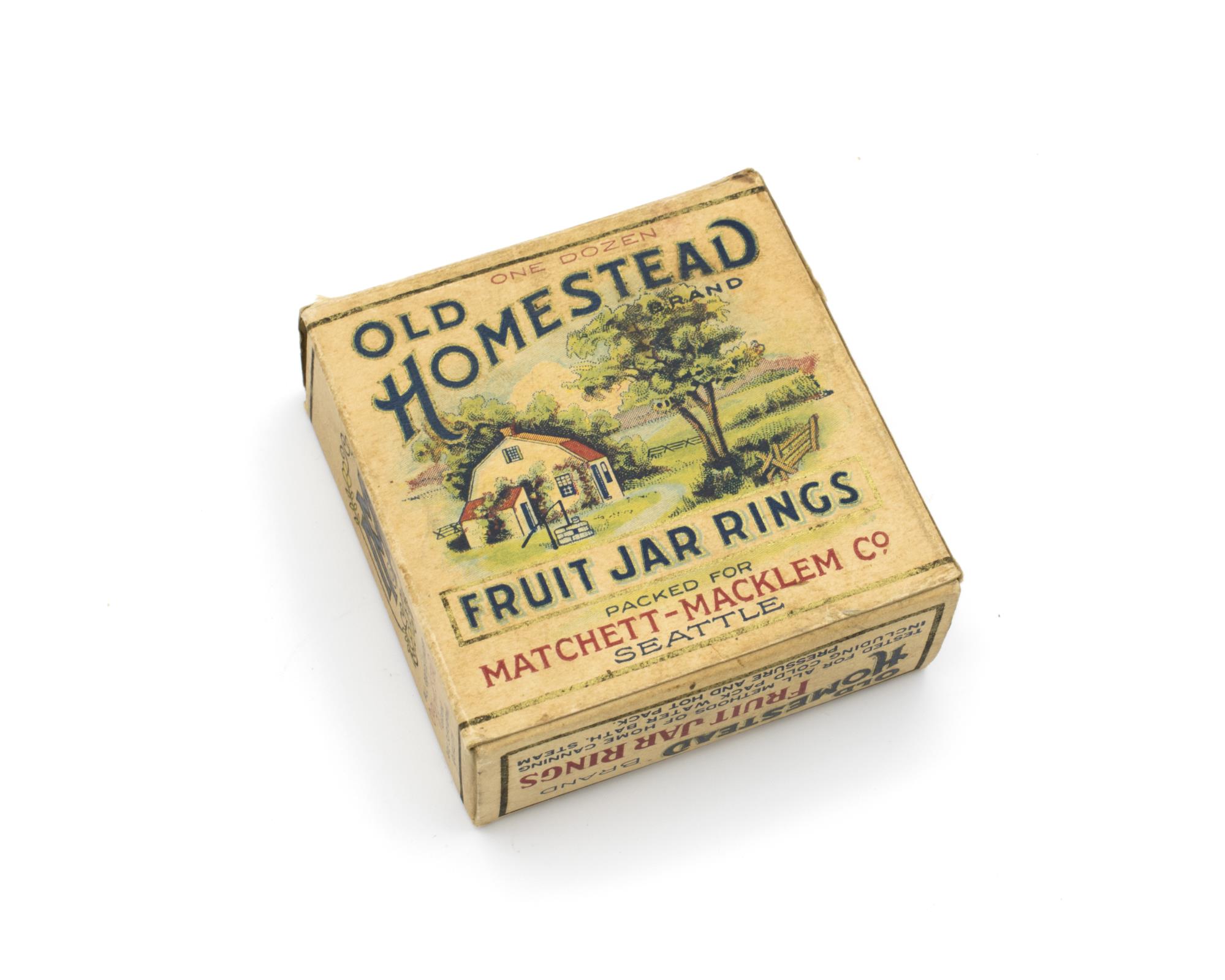 Image of Package of Old Homestead Brand fruit jar rings, ca. 1919-1945