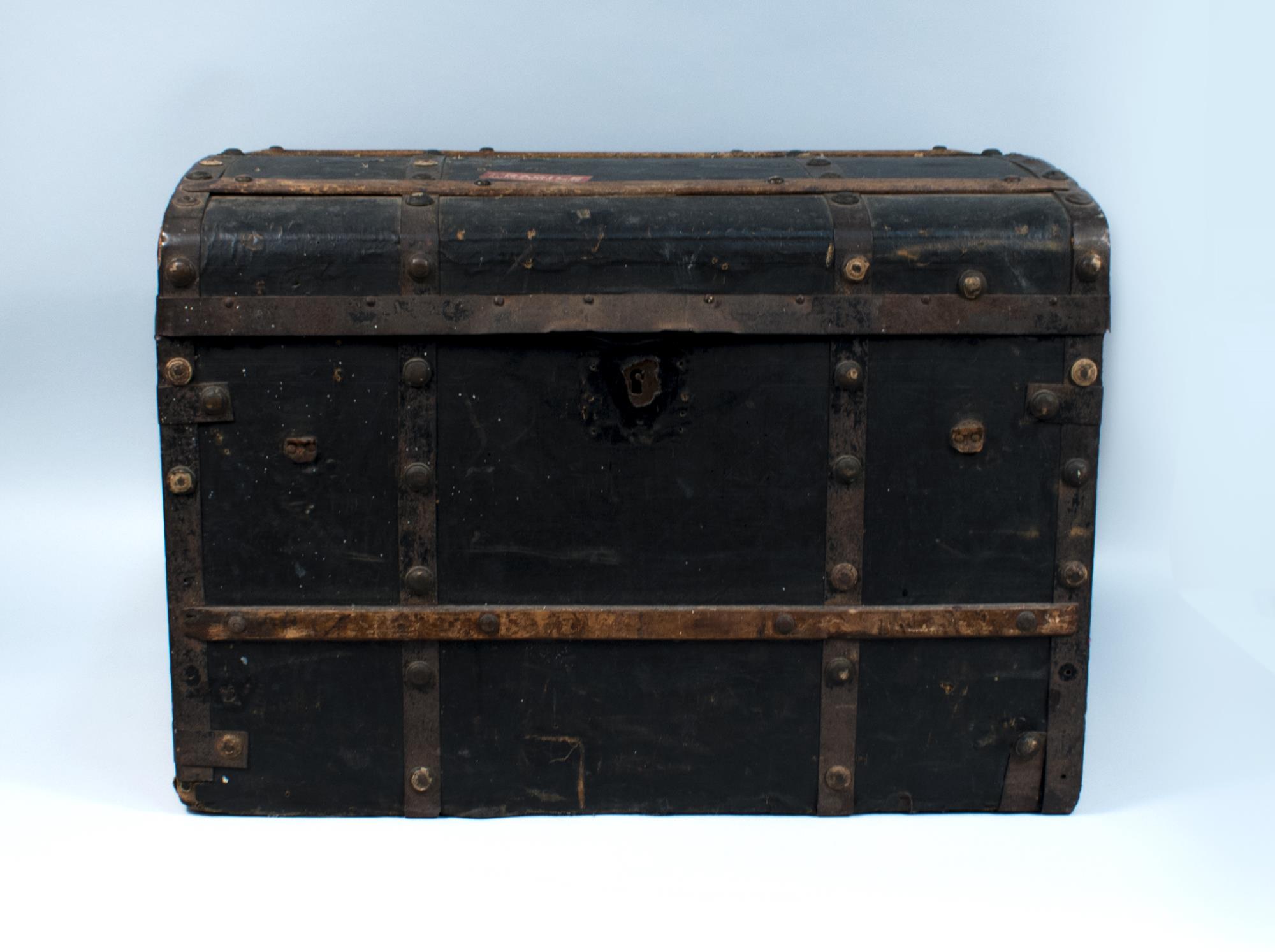Image of Trunk lined with newspapers from the Washington Territory, 1875-1876