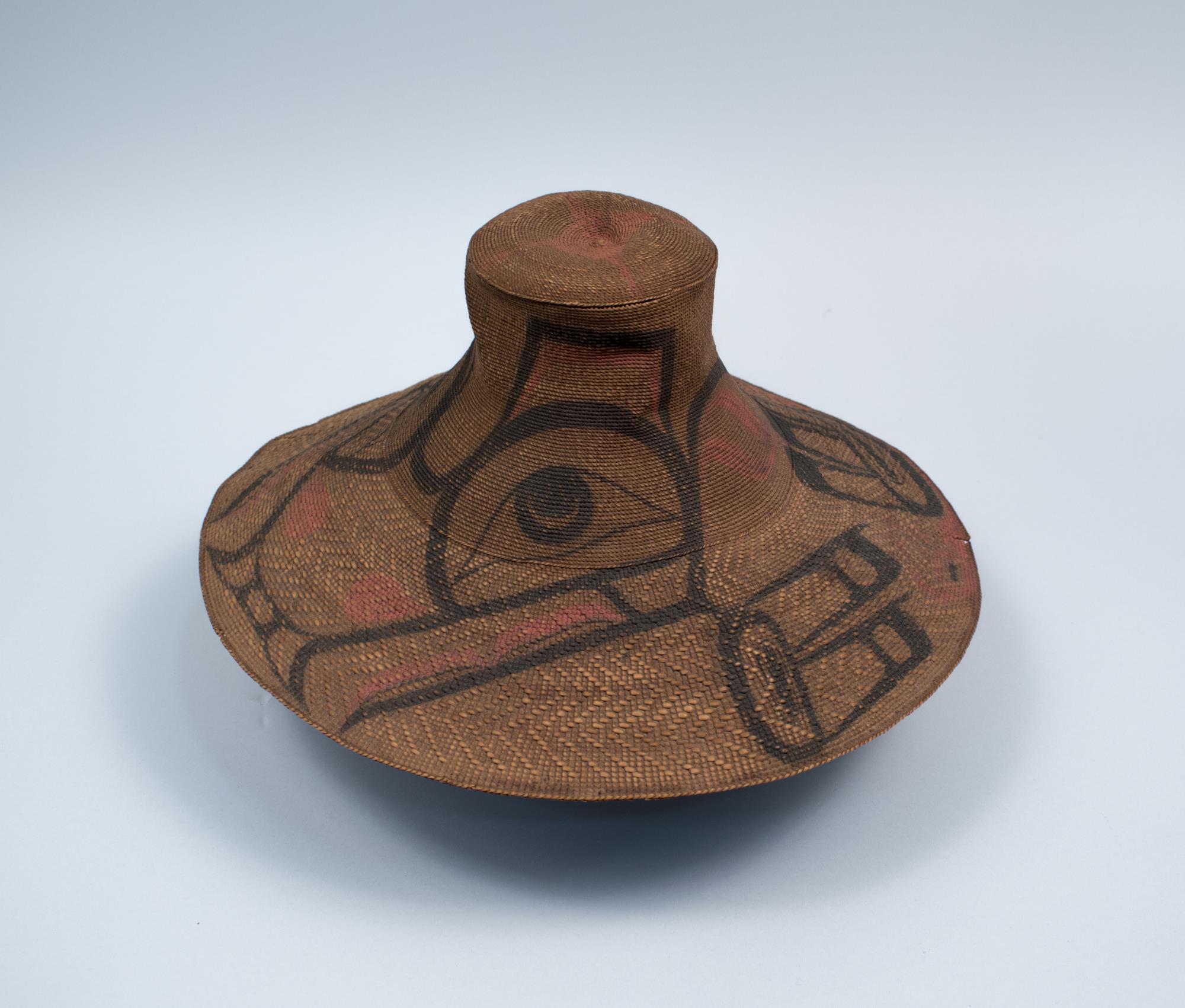 Image of Painted spruce root woven hat, Tlingit, ca. 1900-1920