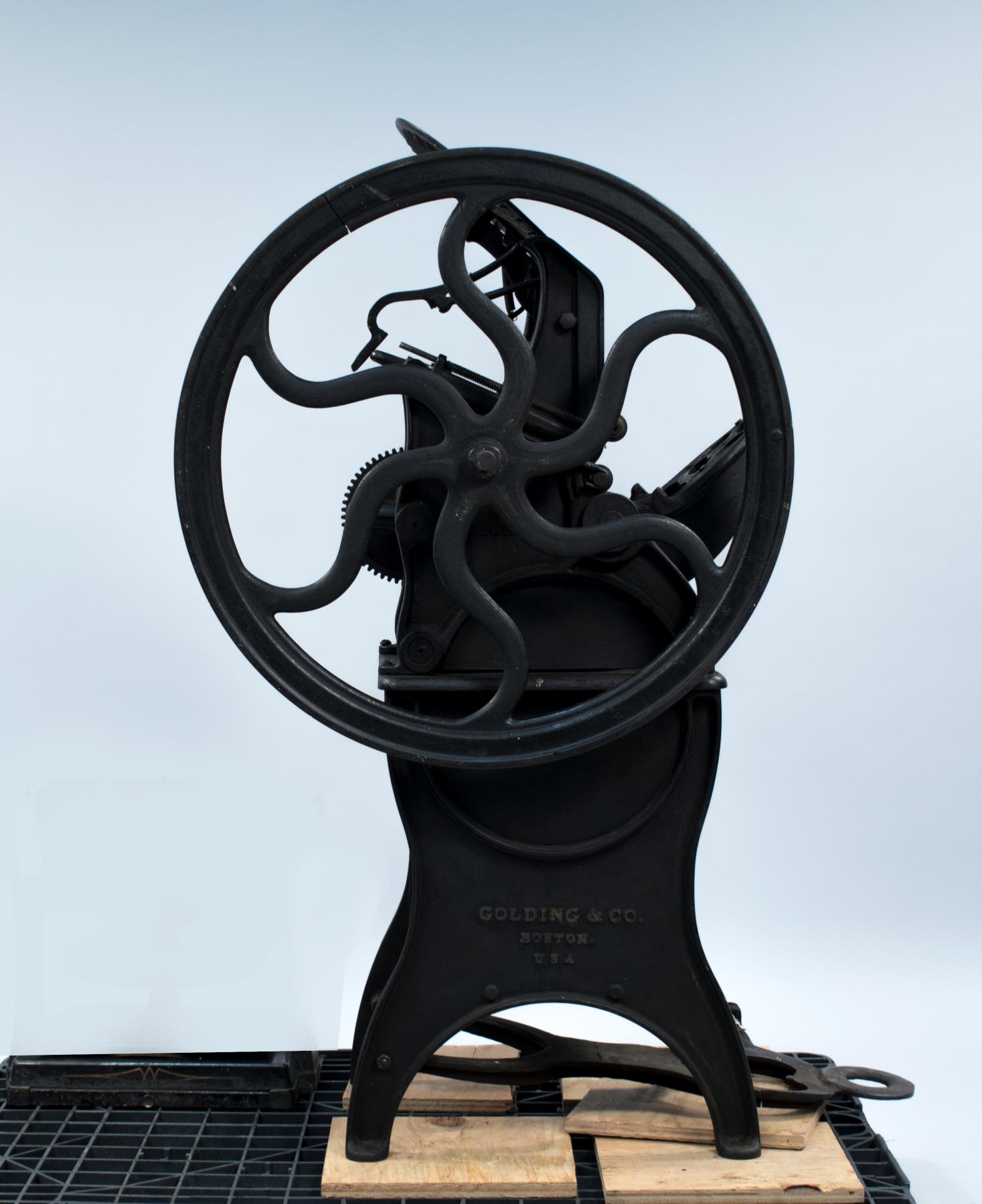 Image of Pearl printing press used at Weed's Pharmacy in Seattle, ca. 1910