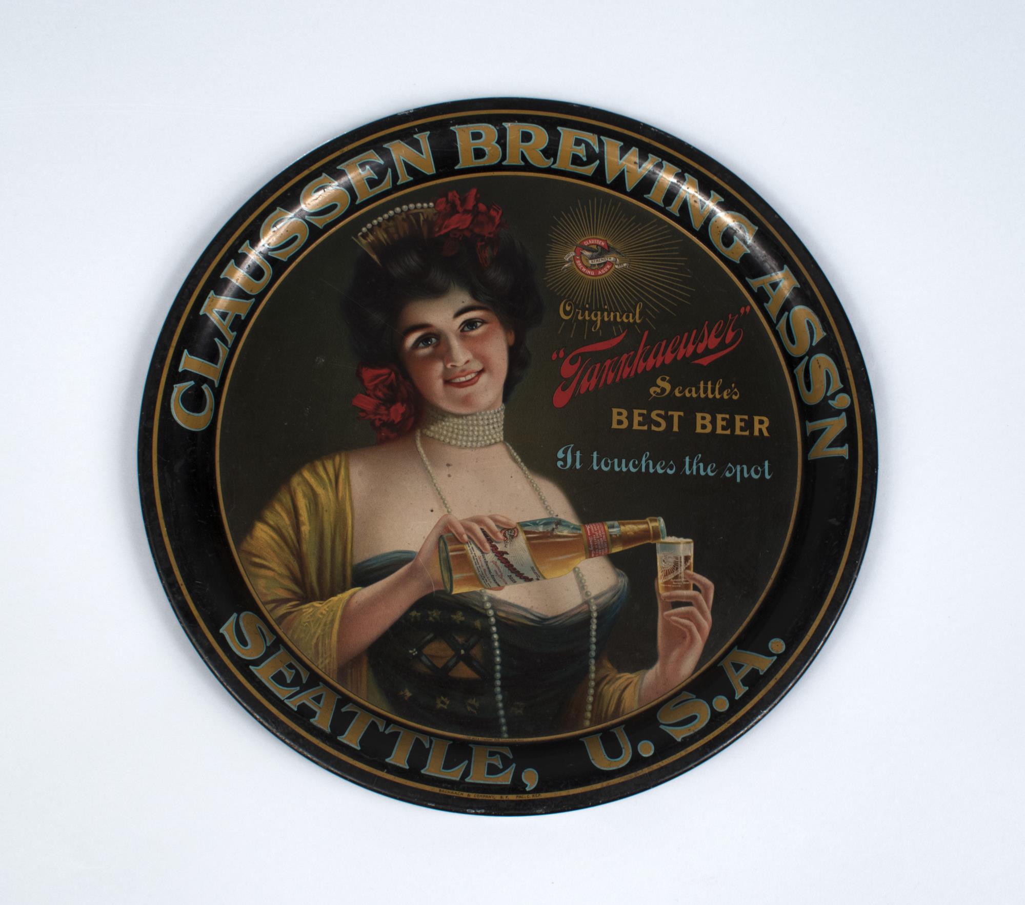 Image of Claussen Brewing Association beer tray, ca. 1901-1915