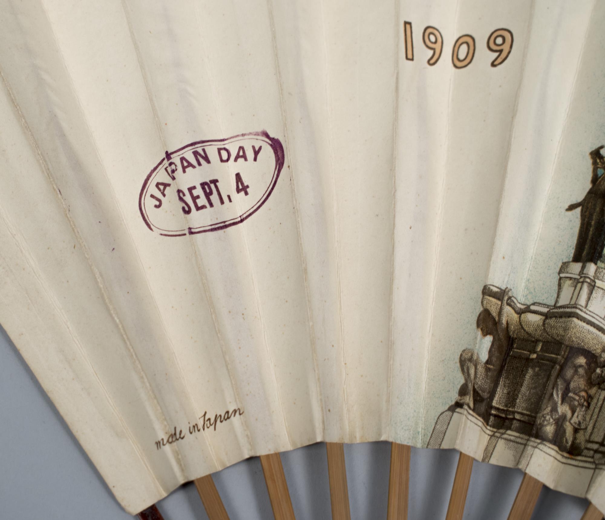 Image of Souvenir fan from the Alaska-Yukon-Pacific Exposition (AYPE) celebrating Japan Day, September 4, 1909