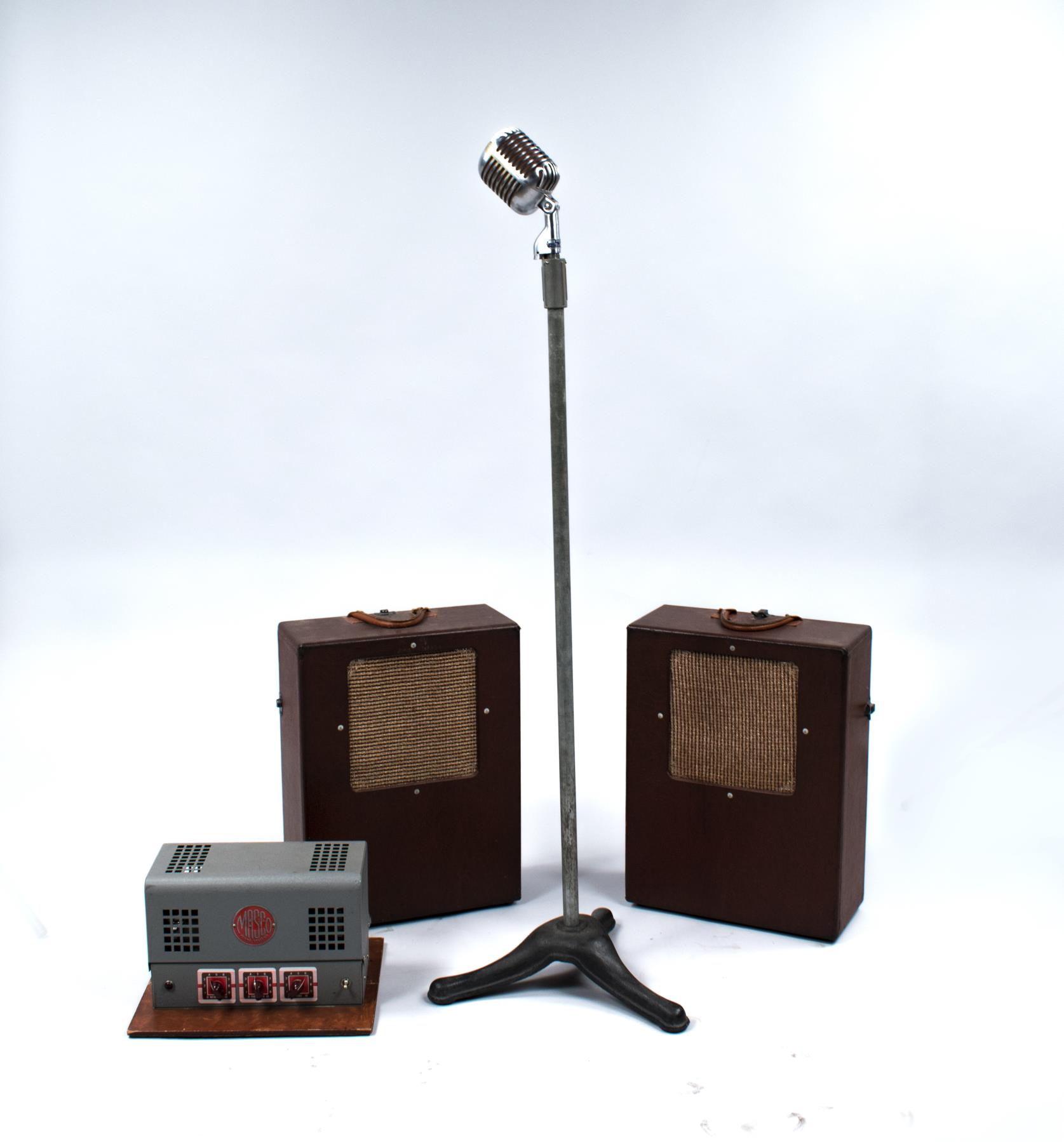Image of Microphone and sound system, ca. 1939