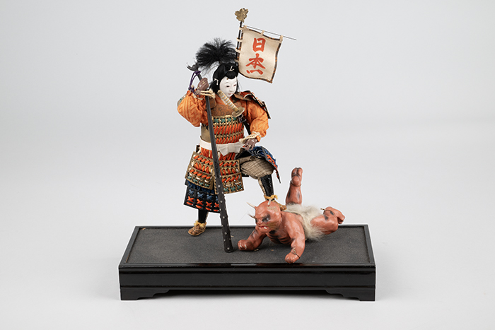 Image of Samurai doll, likely Momotaro, from Boys’ Day, ca. 1930-1940