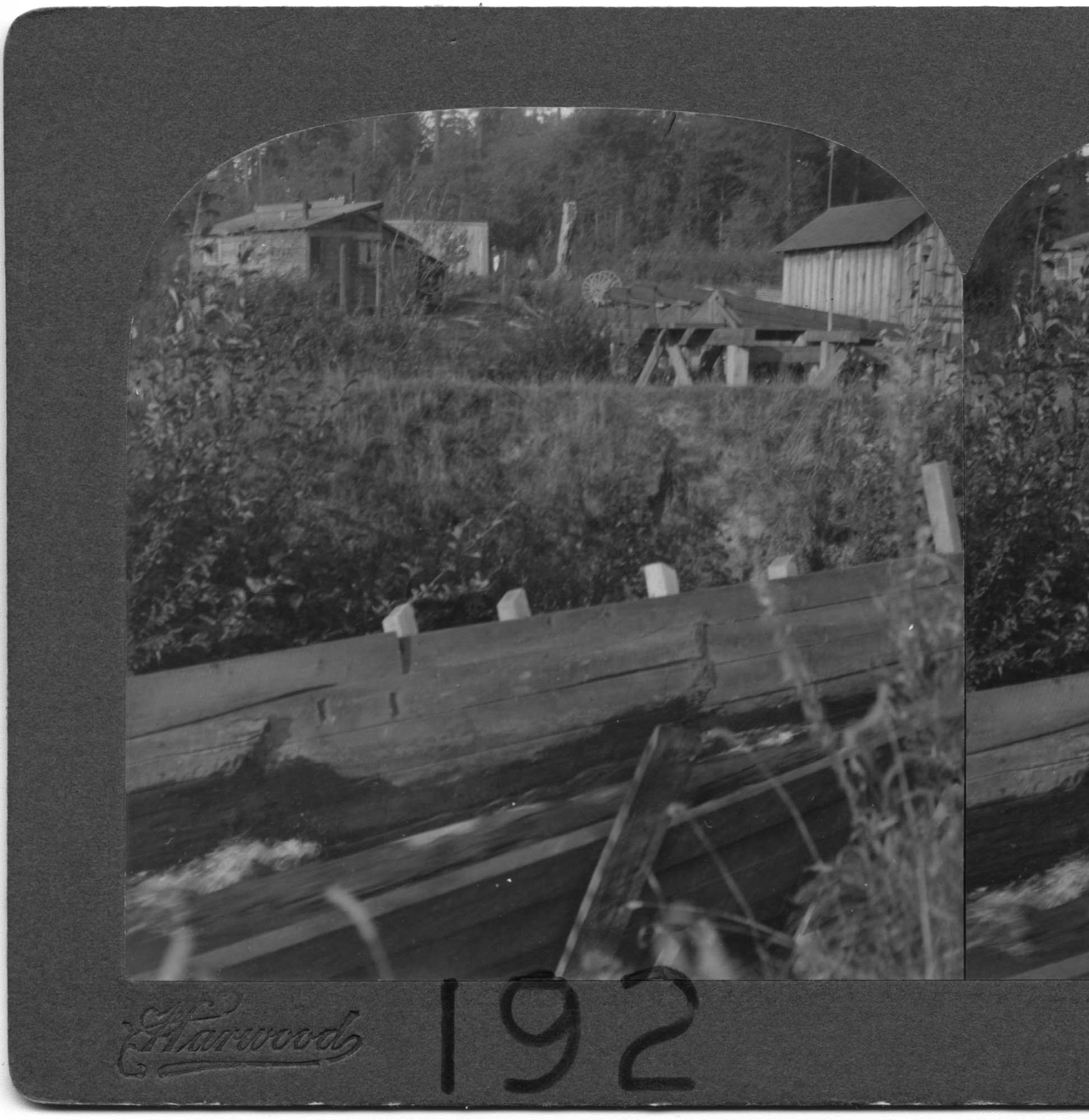 Image of Flume on portage between Lake Union and Lake Washington, Seattle, circa 1908