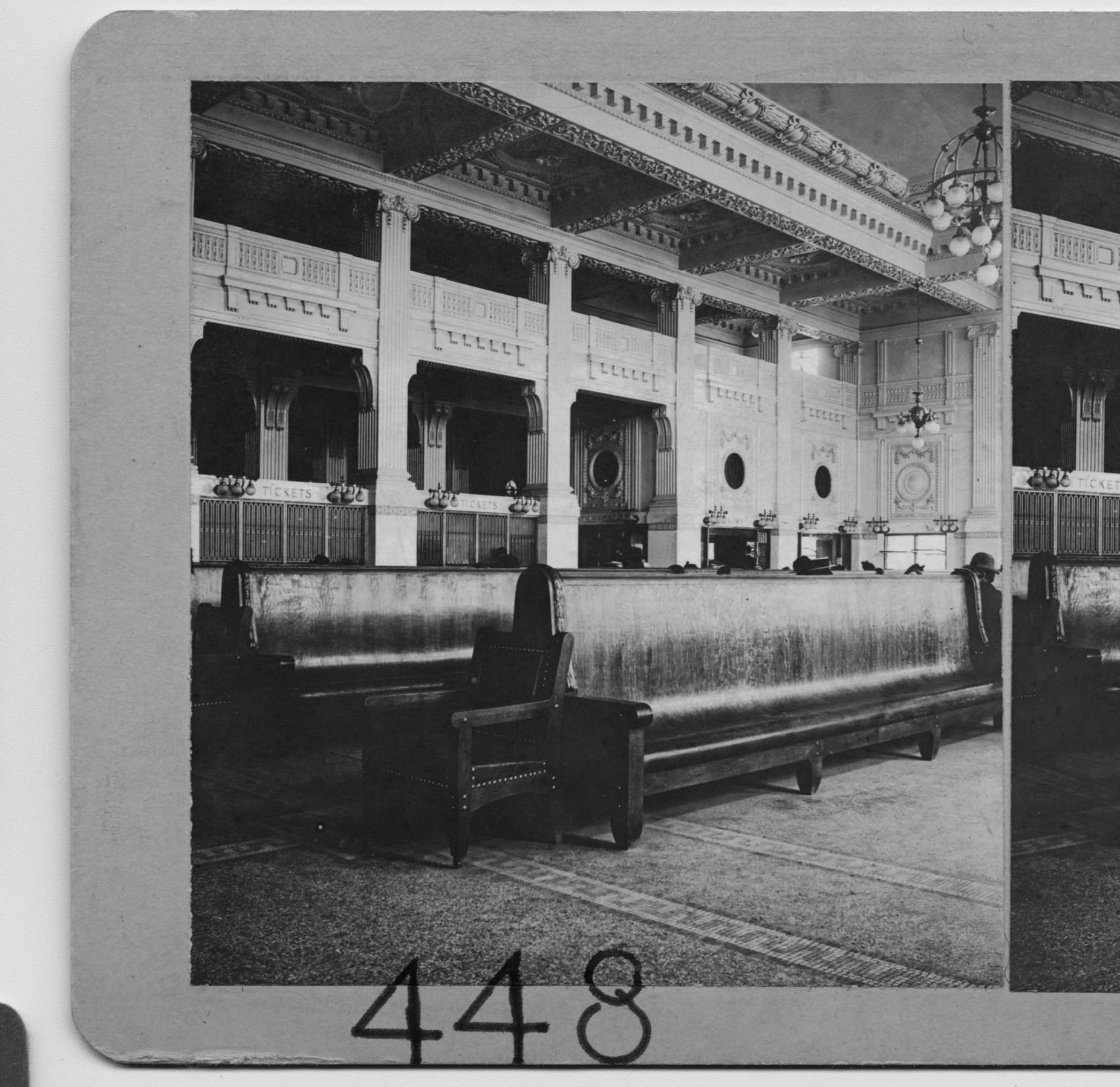 Image of King Street Station waiting room, Seattle, 1907