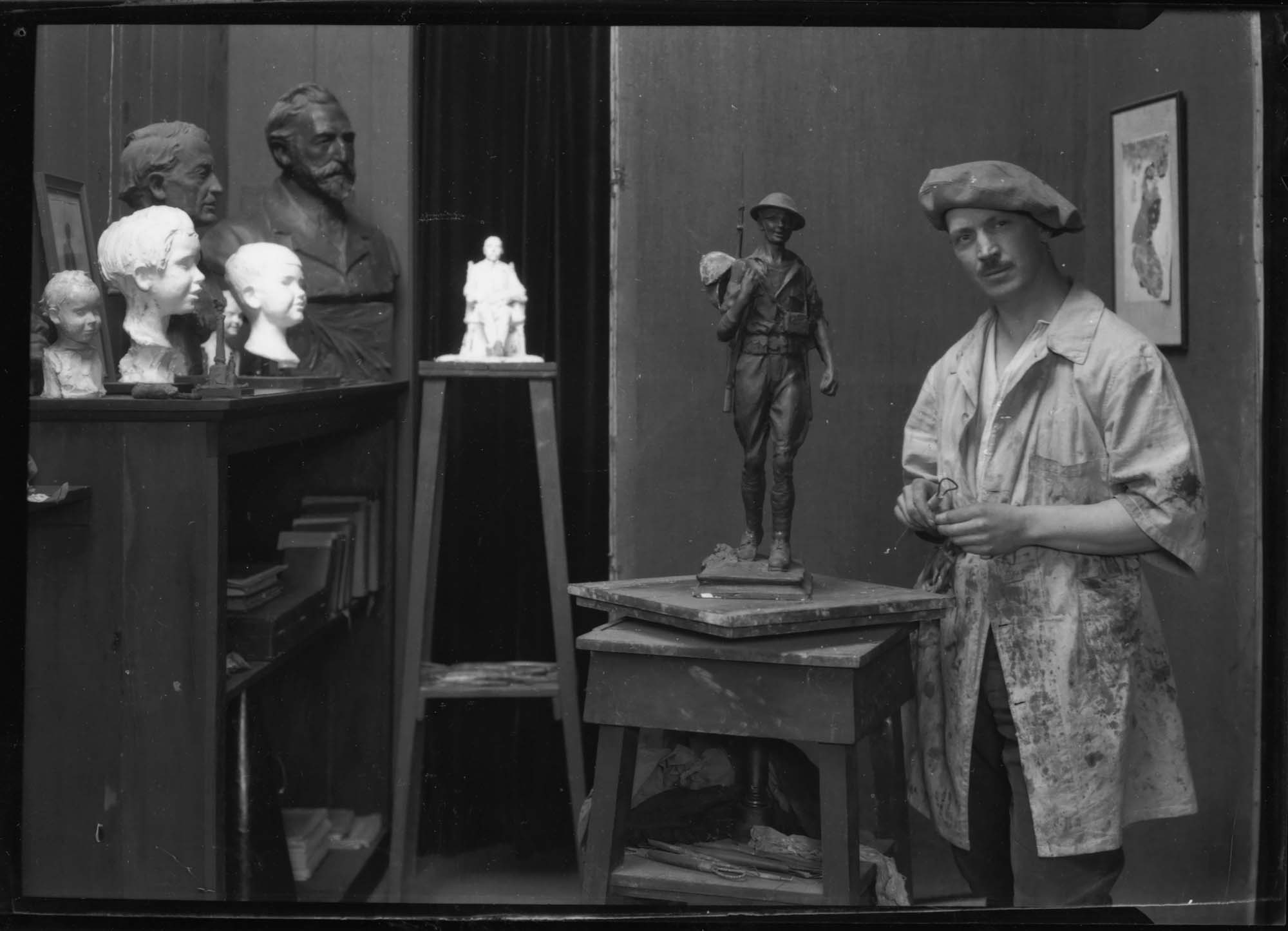 Image of Sculptor Alonzo Victor Lewis, Seattle, circa 1923