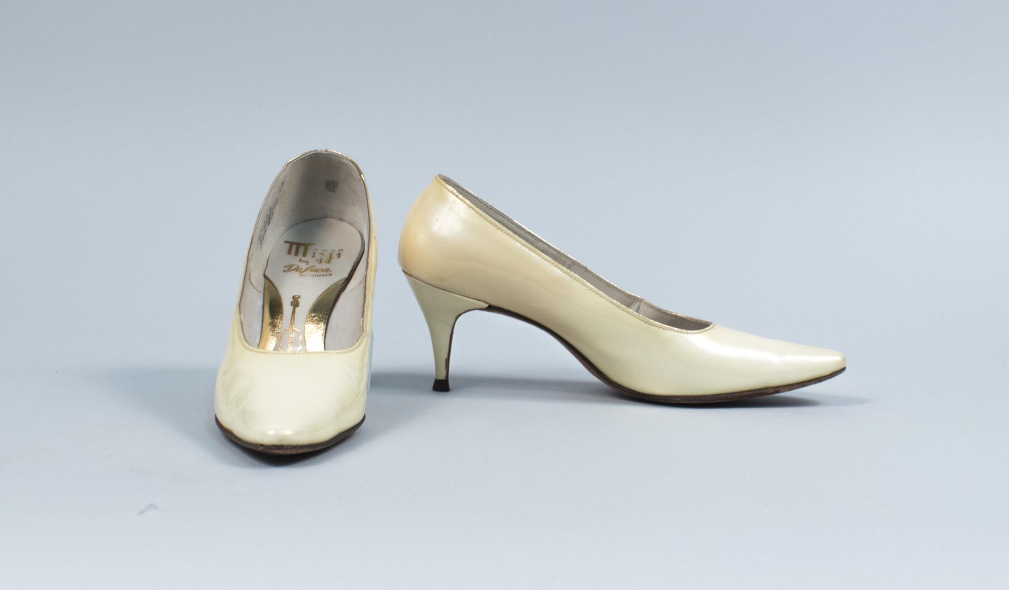 Image of White Corfam pumps, ca. 1958