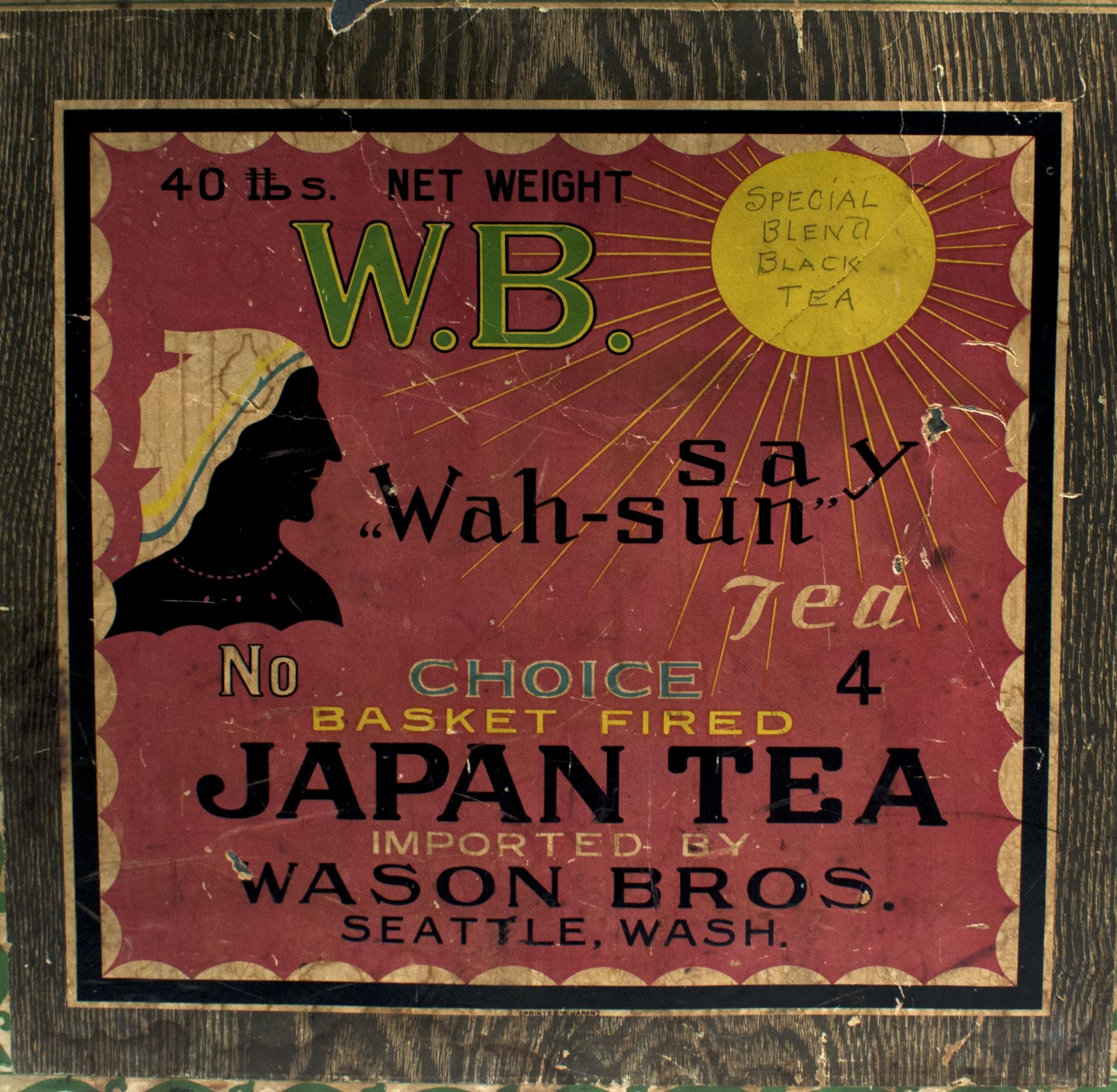 Image of Wah-sun Tea cannister, ca. 1900-1920