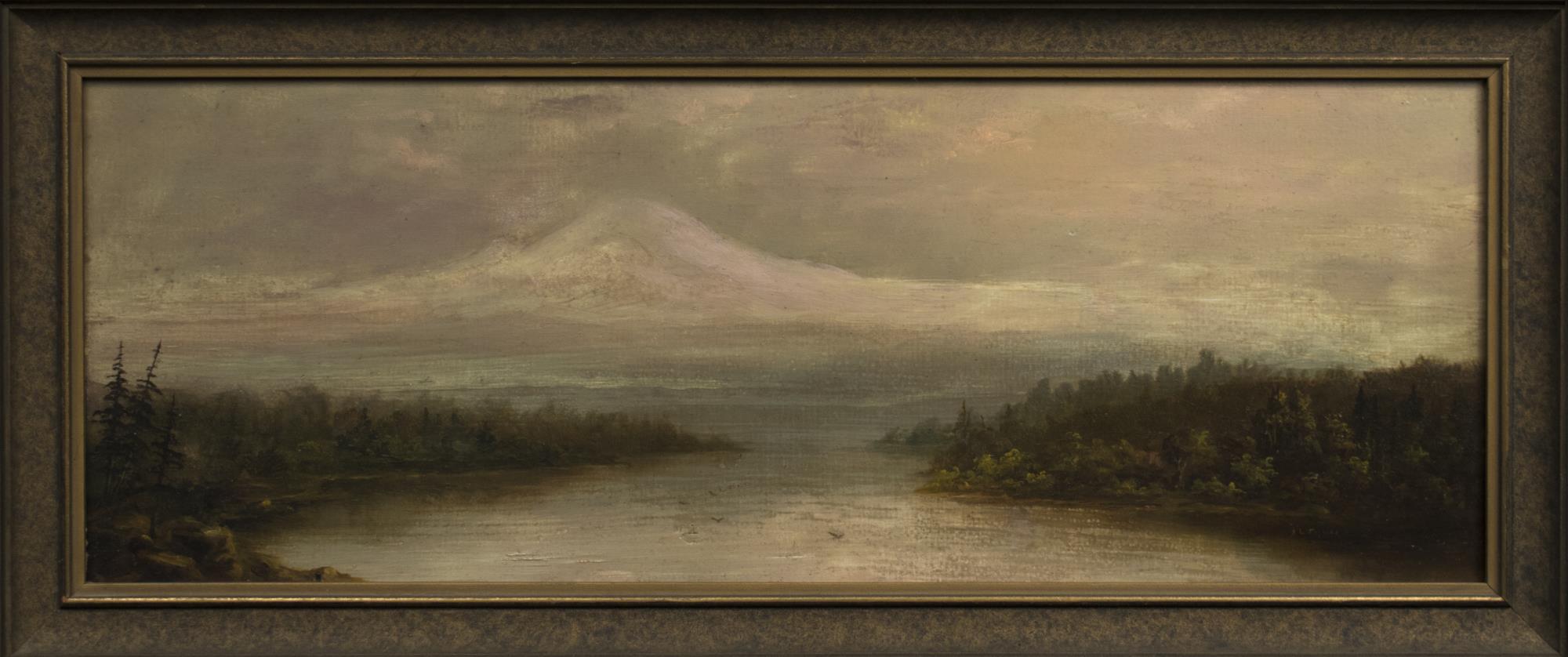 Image of Landscape painting of Mount Rainier by A.L. Fonda, ca. 1900