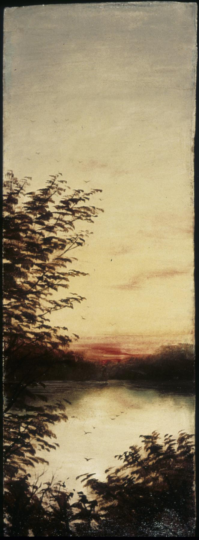 Image of Painting of a sunrise over Lake Union by Anna L. Fonda, ca. 1891-1915