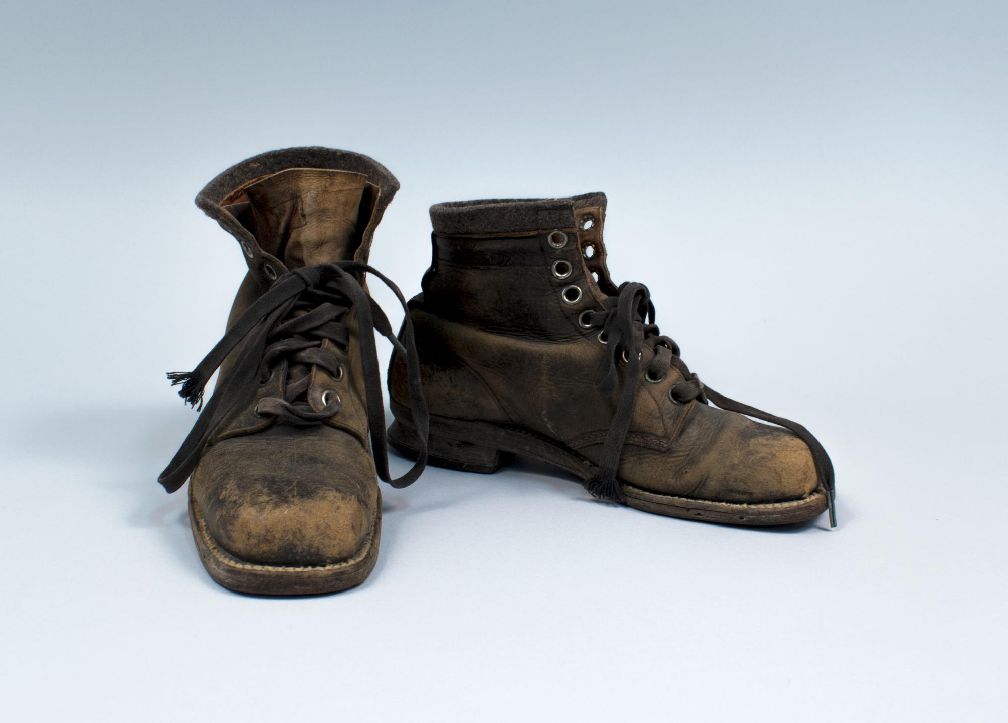 Image of Ski boots from Eddie Bauer Sporting Goods store, 1927-1928