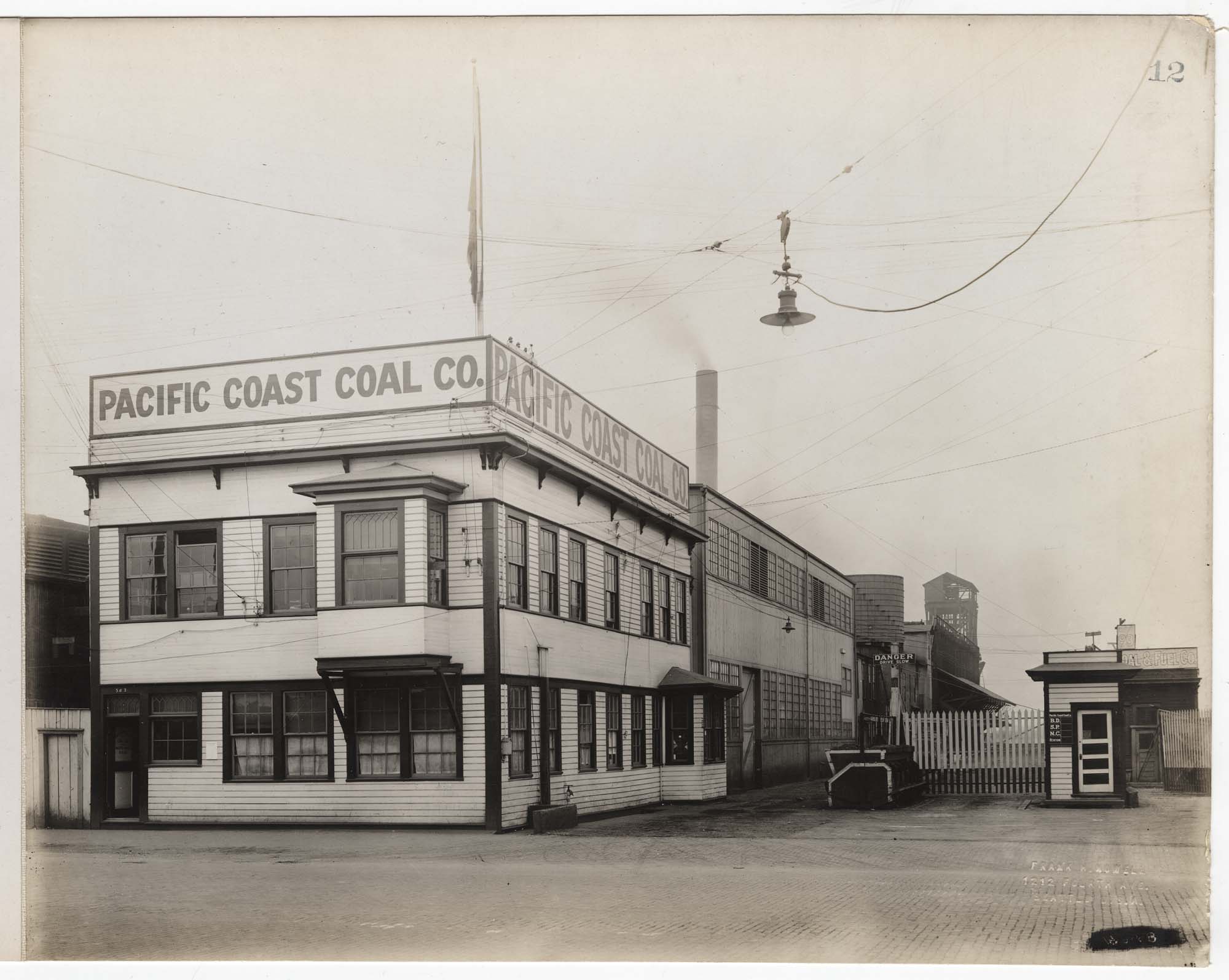 Image of Alternate view of office building occupied by Pacific Coast Coal Co. and Columbia & Puget Sound Railroad, Seattle, circa 1921