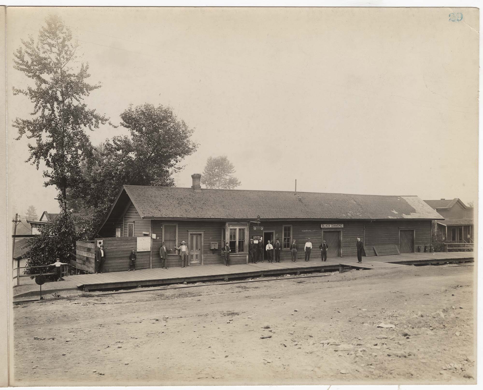Image of Columbia & Puget Sound train depot, Black Diamond, circa 1915