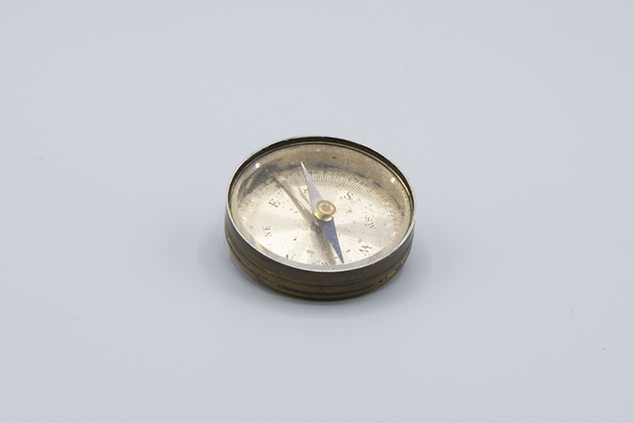Image of Pocket directional compass that belonged to David T. Denny, ca. 1850