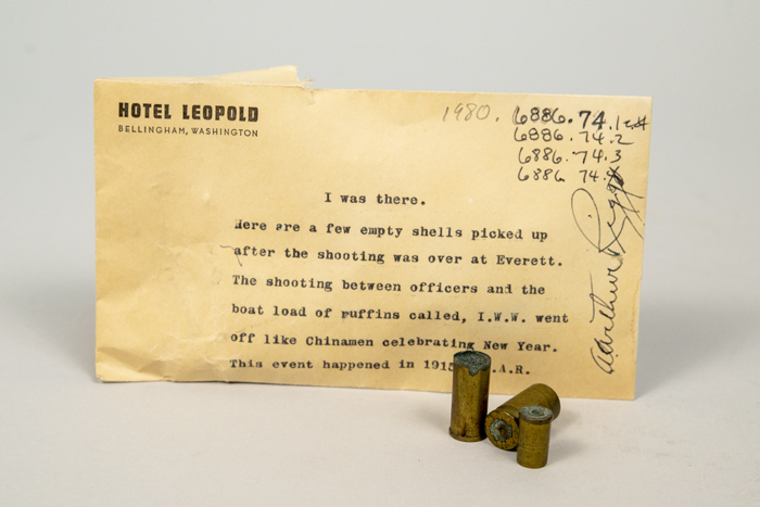 Image of Collection of four bullet shell casings from the Everett Massacre in 1916