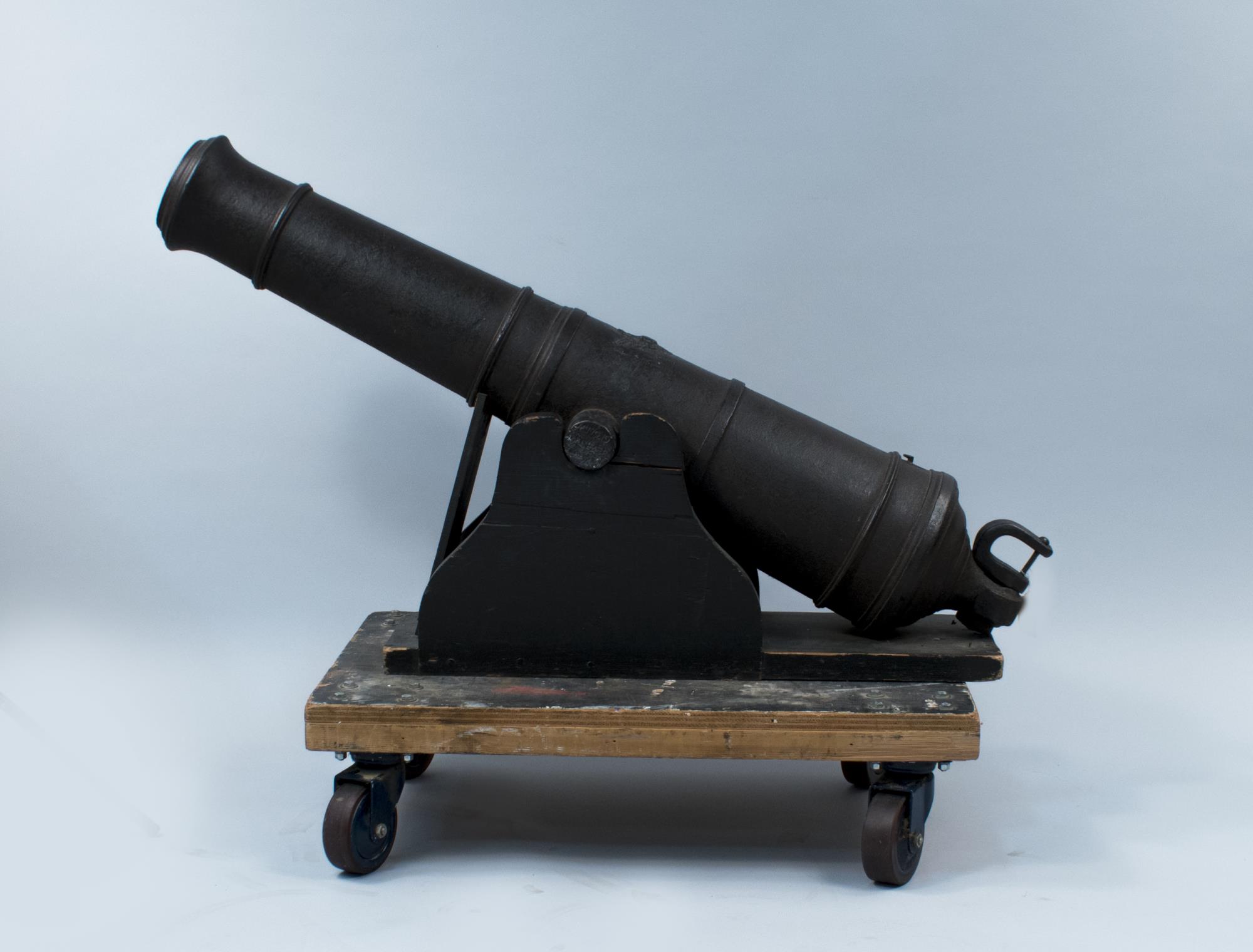 Image of Cannon from Imperial Russian Navy sidewheel gunboat, the POLITKOFSKY, ca. 1850s