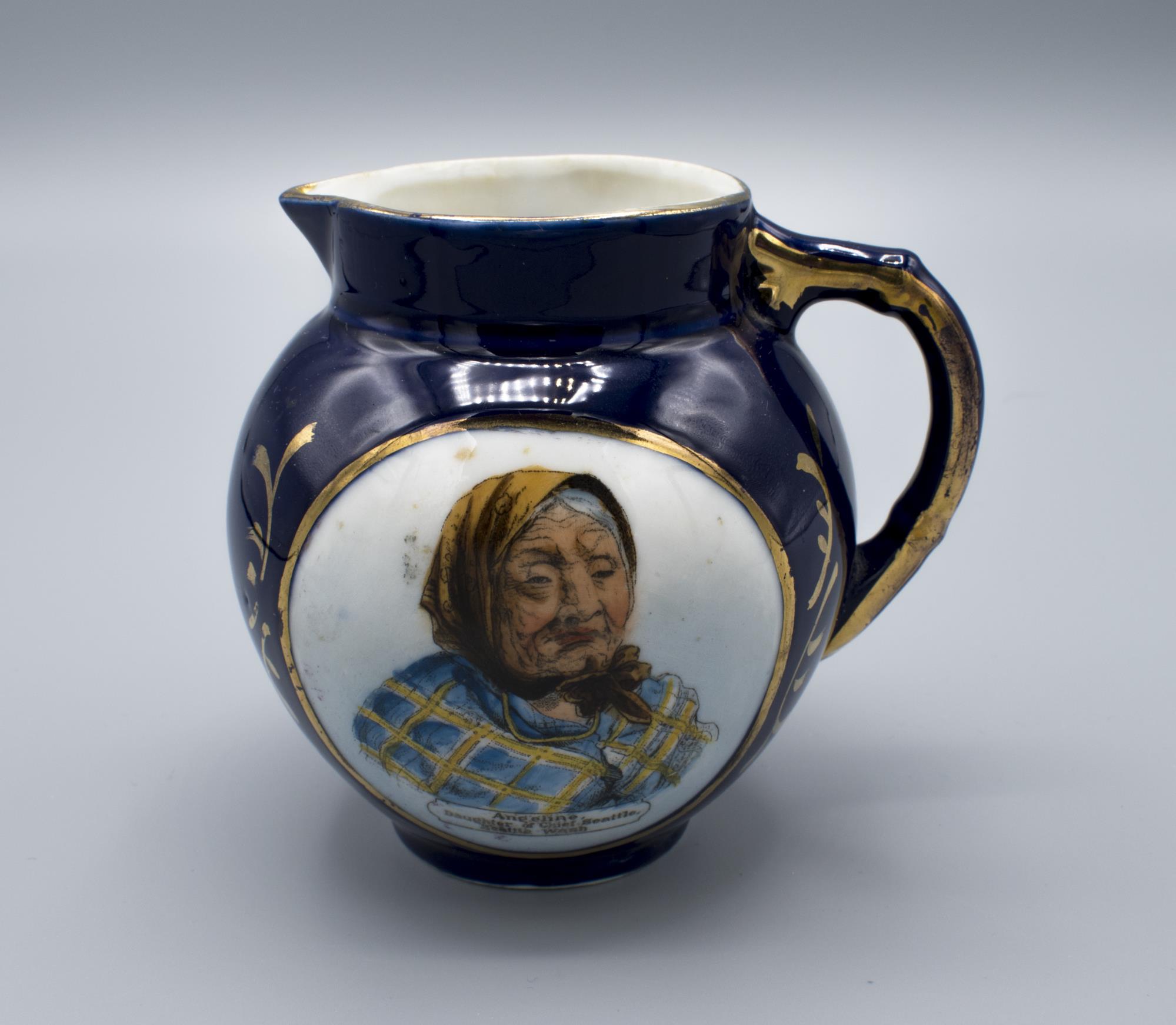 Image of Cream pitcher with image of Kikisoblu (Princess Angeline), 1909