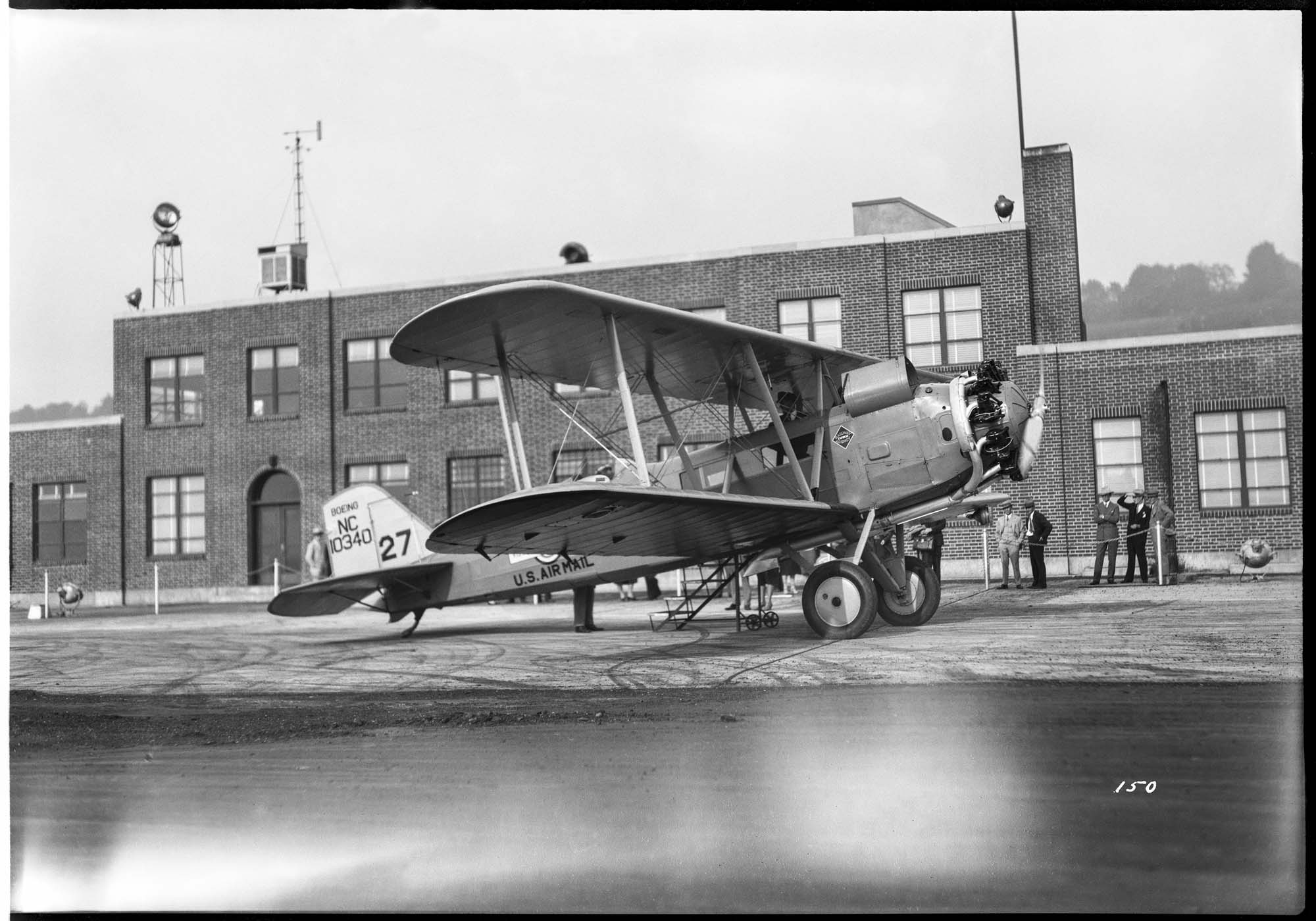 Image of Air mail plane at Boeing Field, Seattle, circa 1933