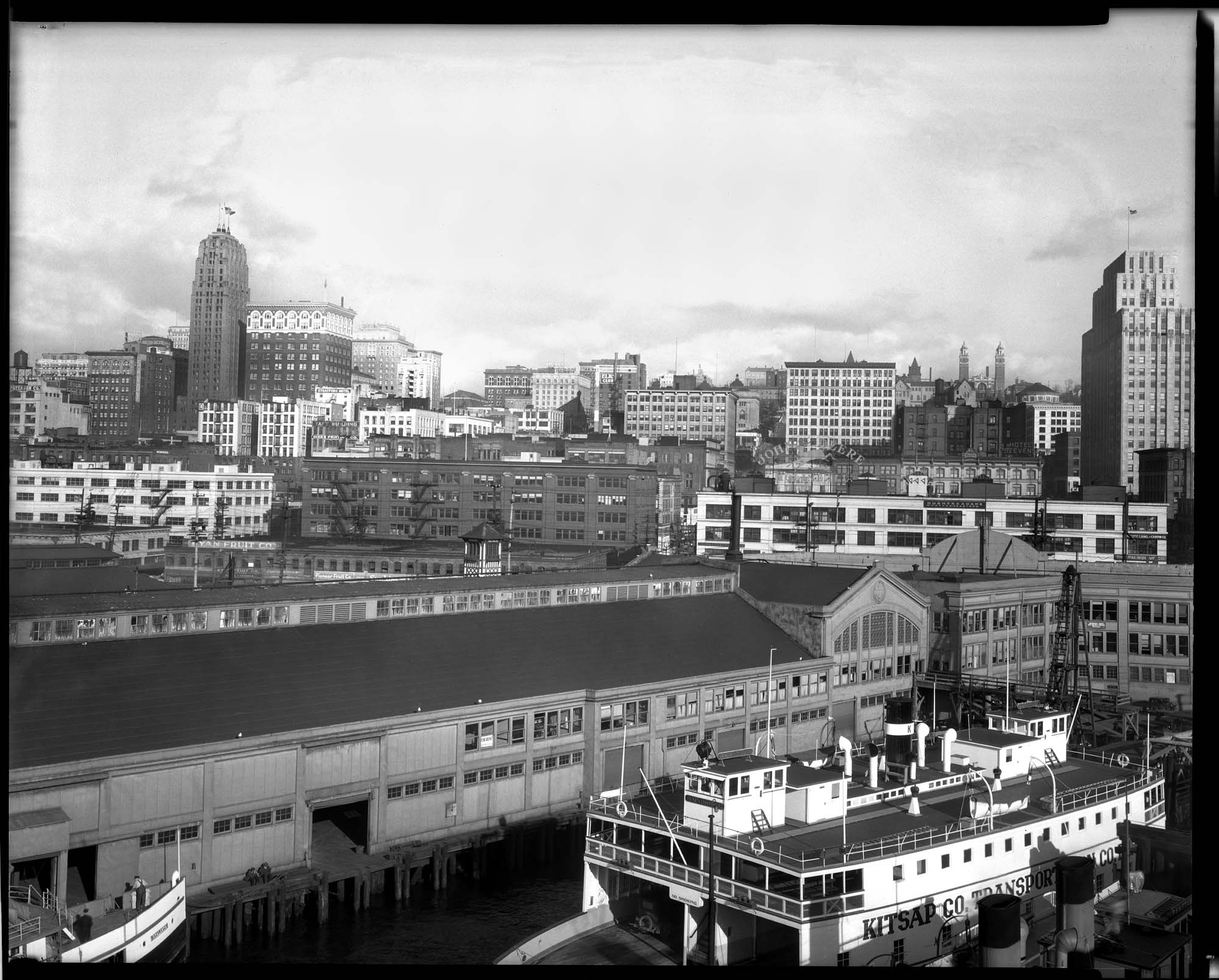 Image of View of downtown Seattle from Colman Dock, circa 1931