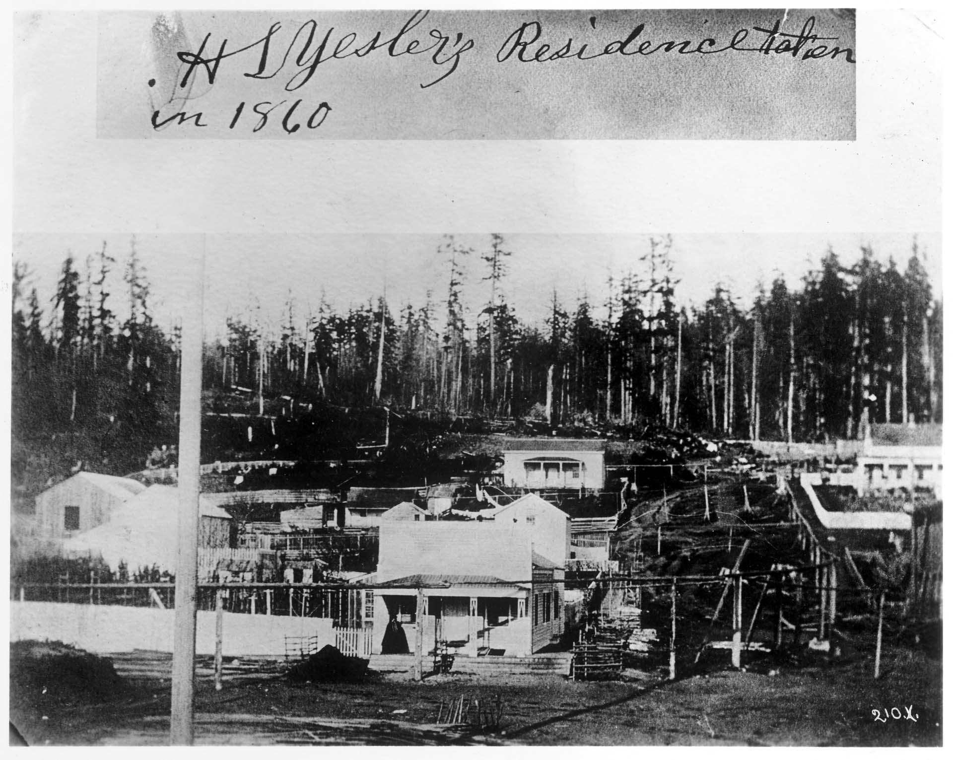 Image of Henry and Sarah Yesler residence, Seattle, circa 1860