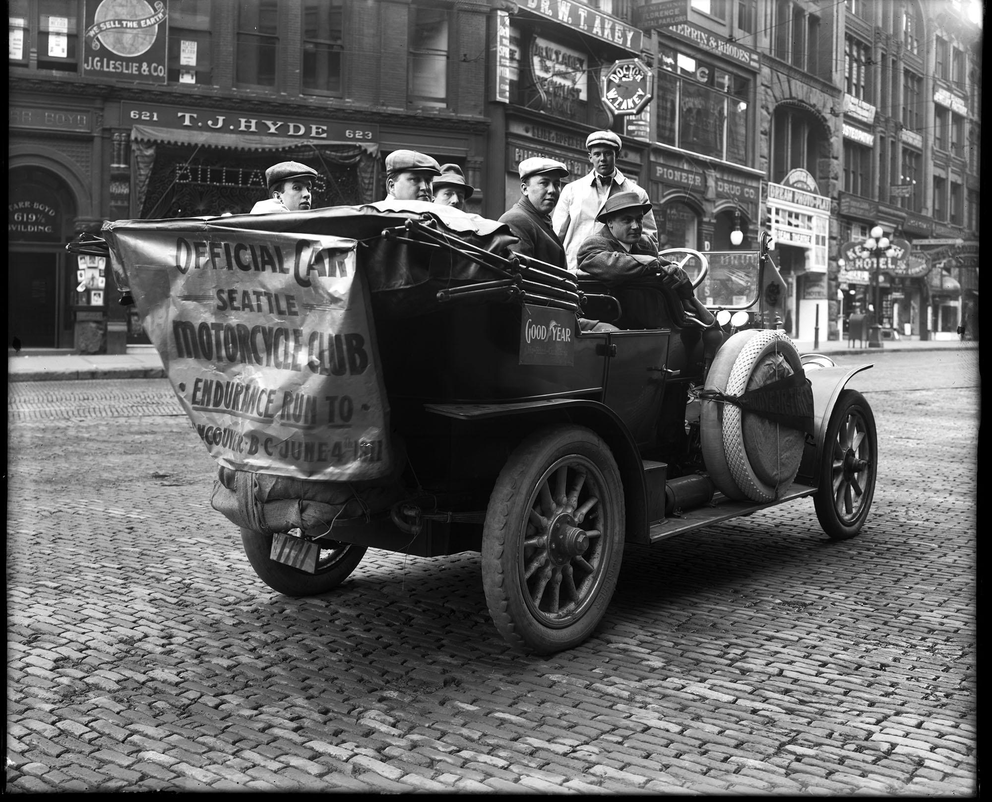 Image of Official car for motorcycle race, Seattle, 1911