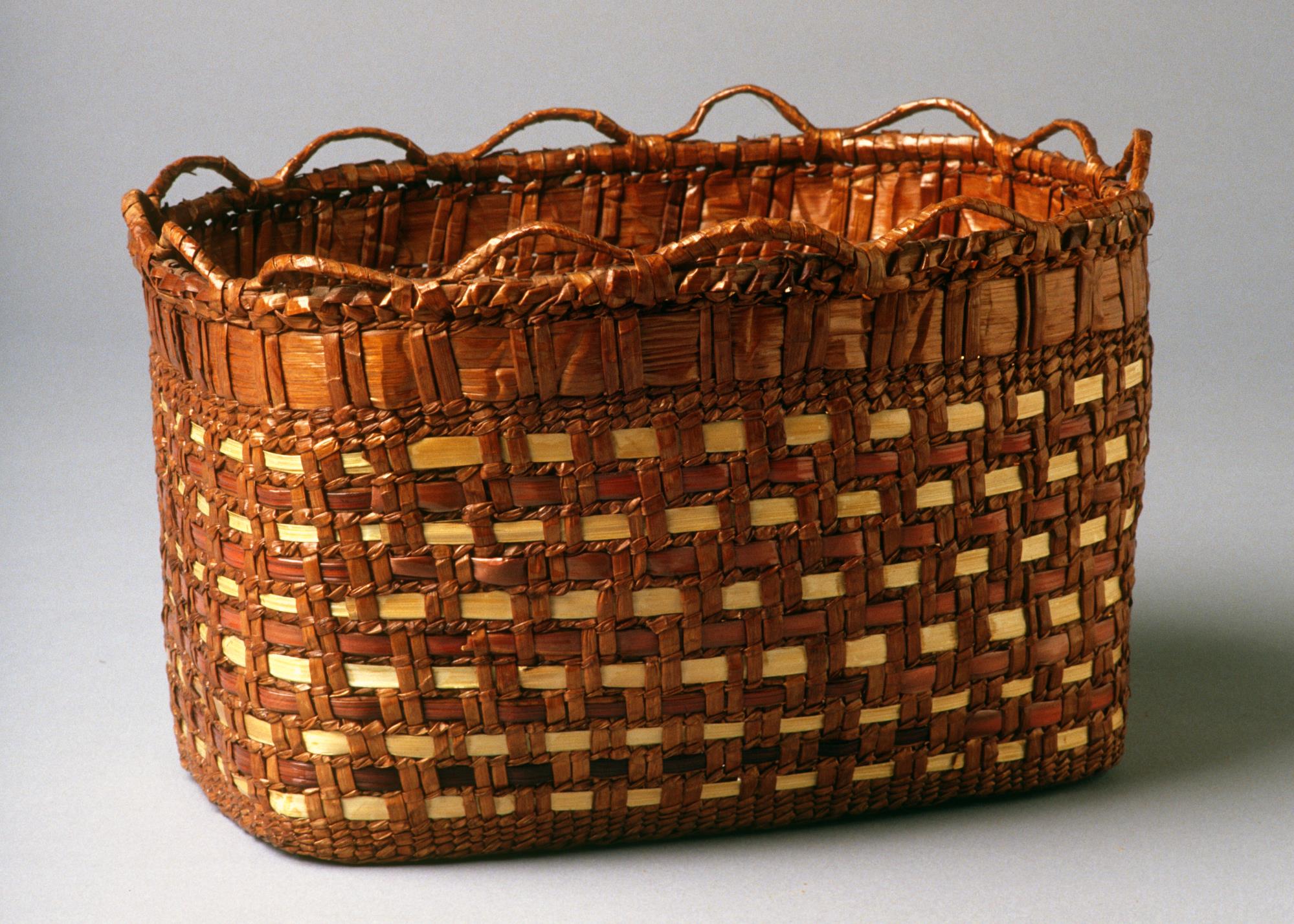 Image of Quileute or Makah twined basket, ca. 1900