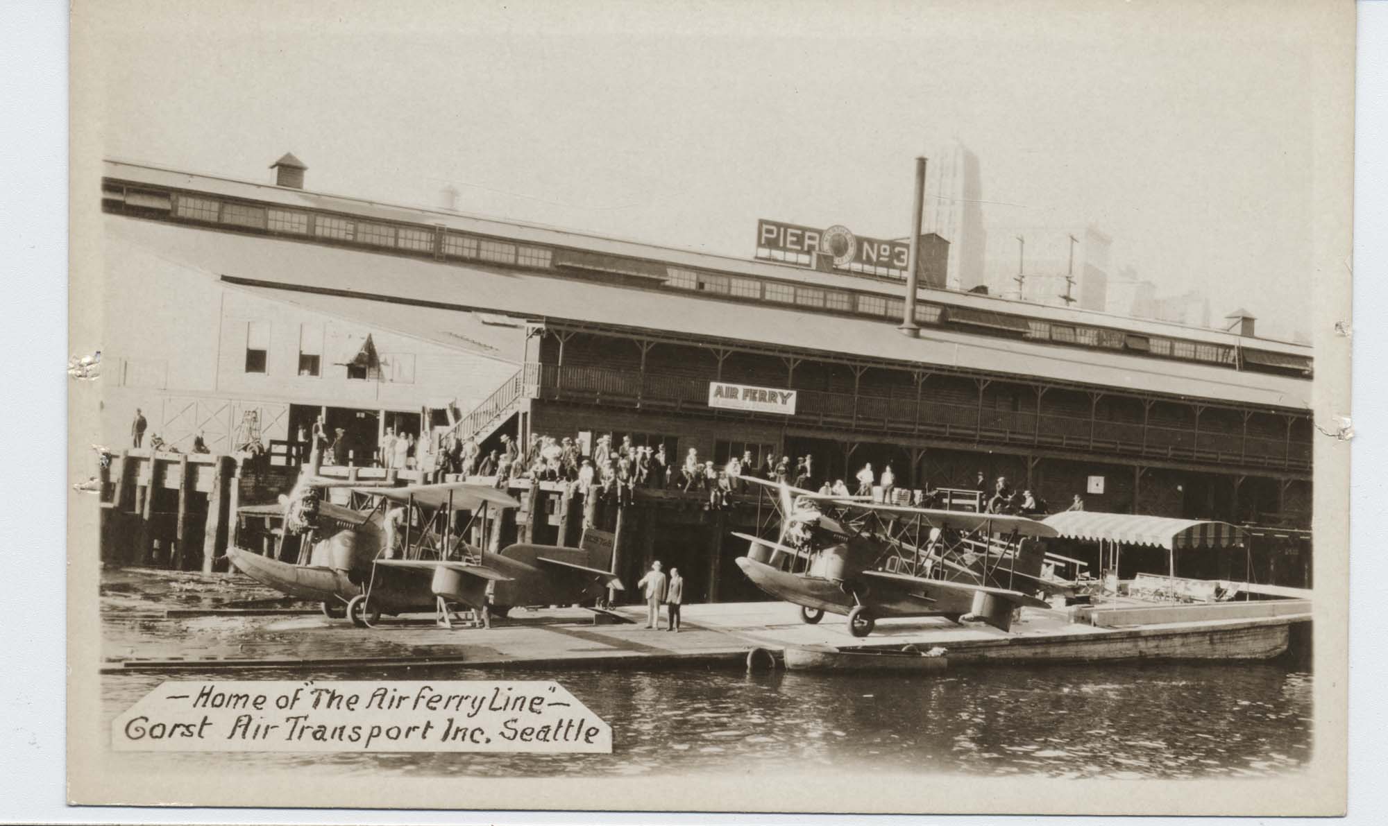 Image of Gorst Air Transport seaplanes at Pier 3, Seattle, circa 1933